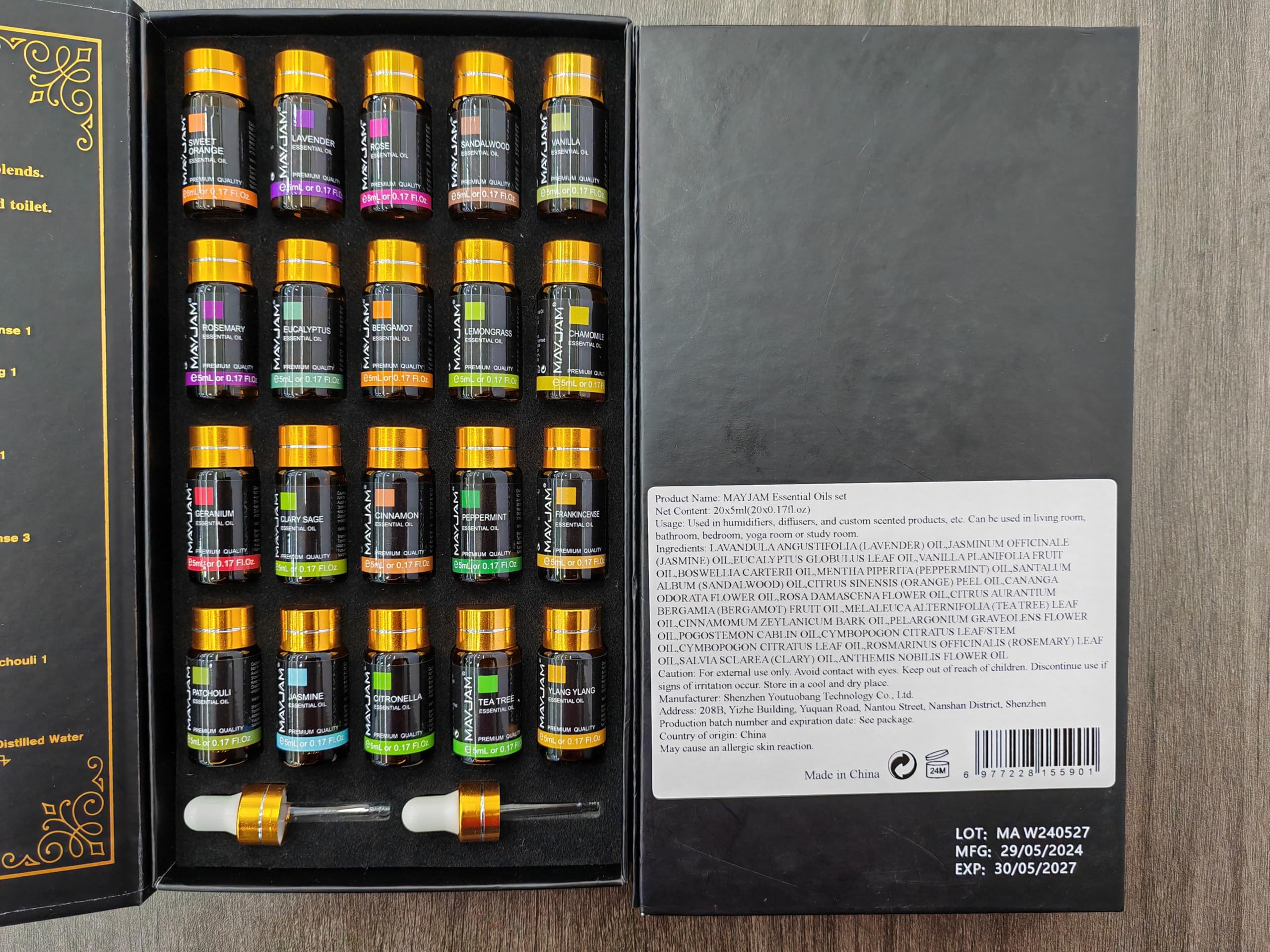 Huiles MAYJAM 5 ml, arômes riches et polyvalents pour bricolage.