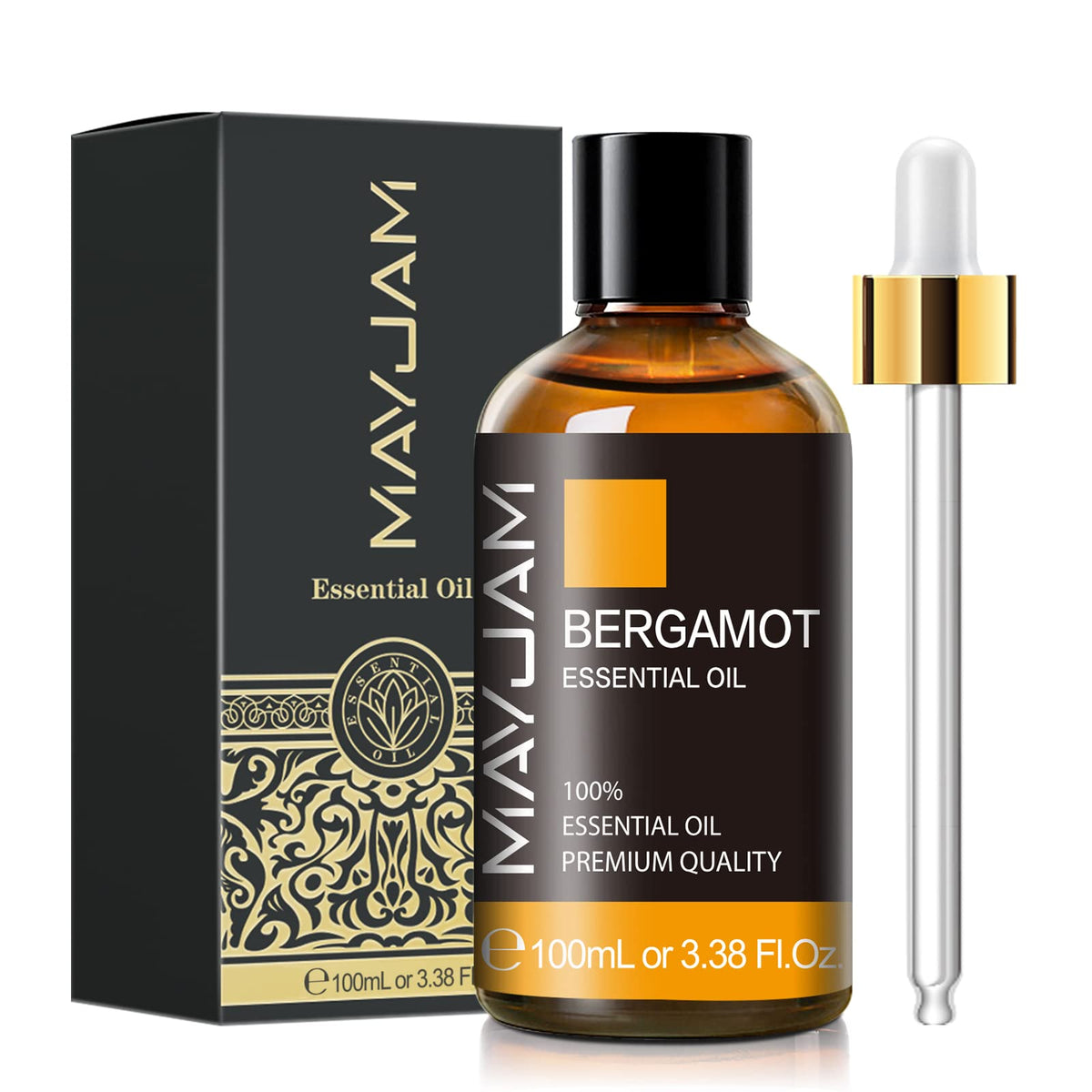 Huile MAYJAM bergamote en bouteille ambrée 100 ml pour diffuseur et DIY