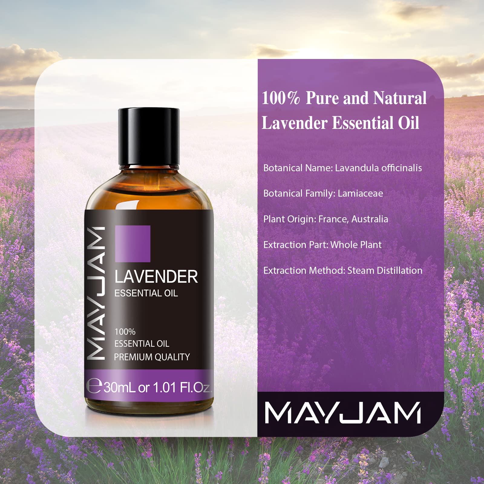 Huile de lavande MAYJAM utilisée en massage doux et relaxant
