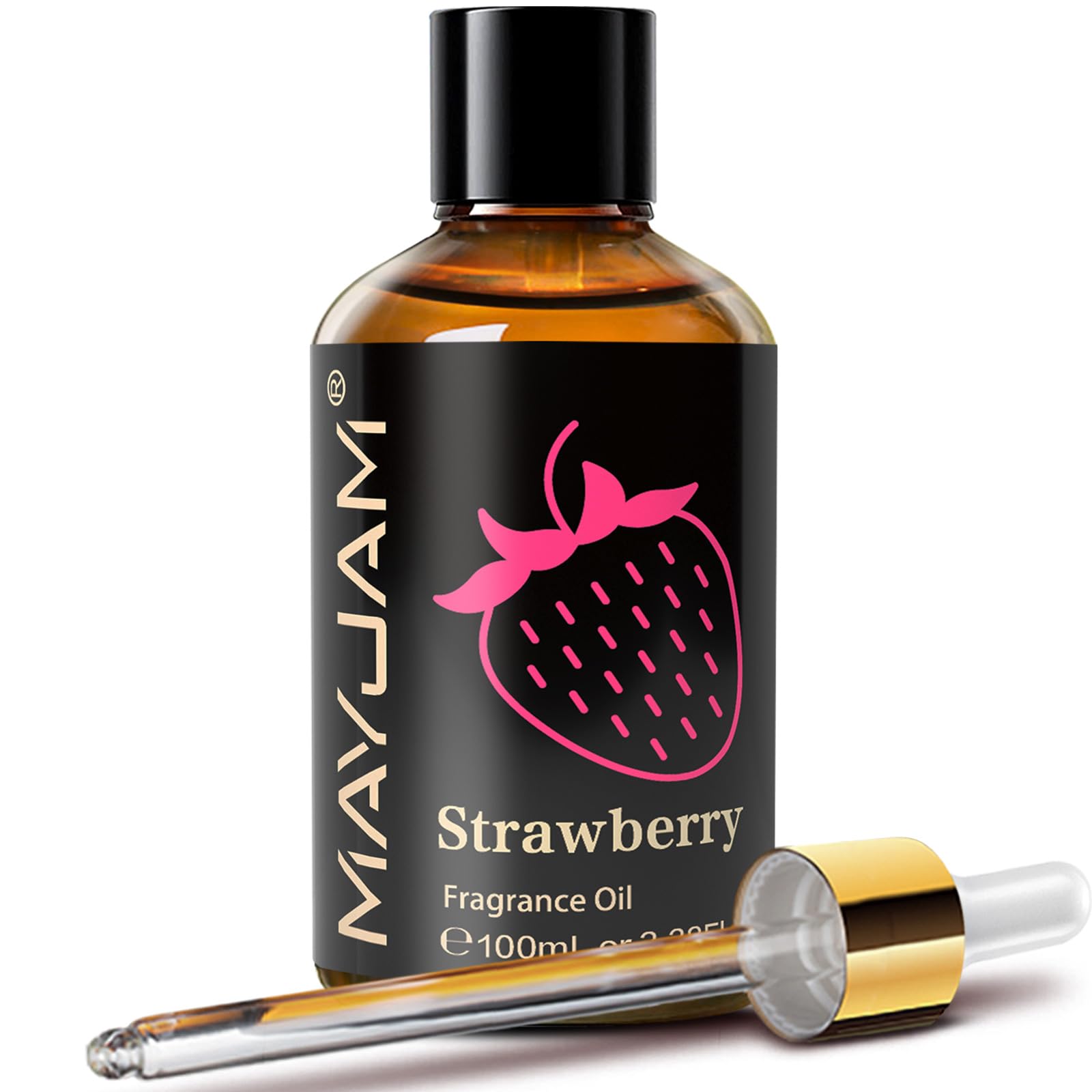 MAYJAM fraise, bouteille ambrée 100 ml, diffusion durable pour votre intérieur