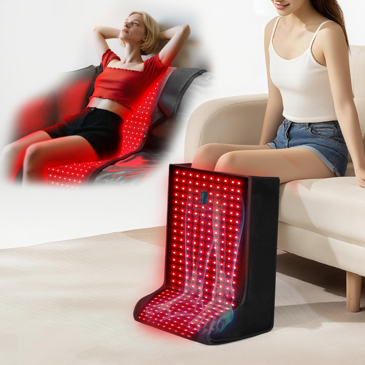 MAYLINK thérapie lumière rouge pour pieds avec design ergonomique pour soulager la fatigue.