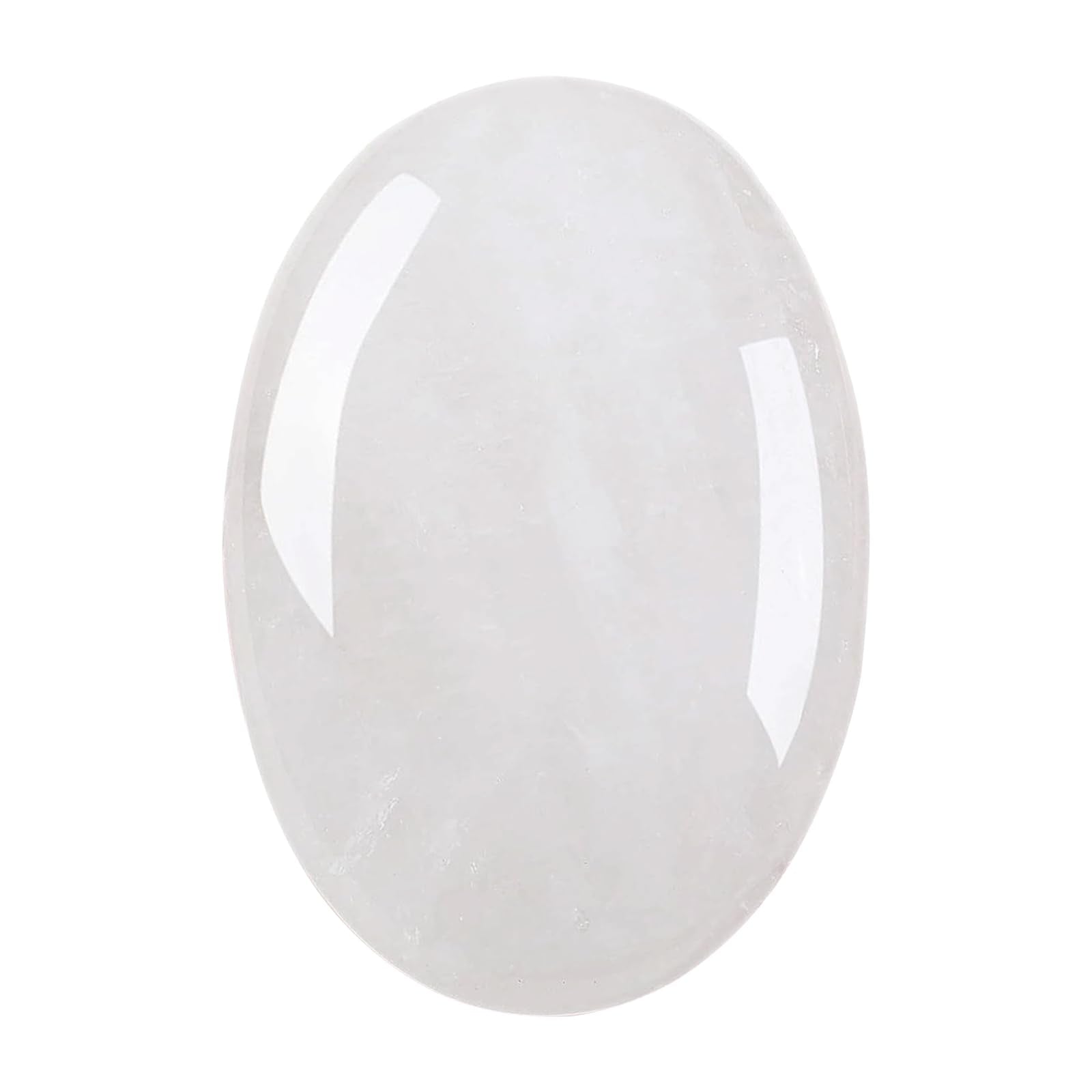 MaziZhang palm cristal blanc 60 mm, belle transparence pour méditation et calme intérieur.