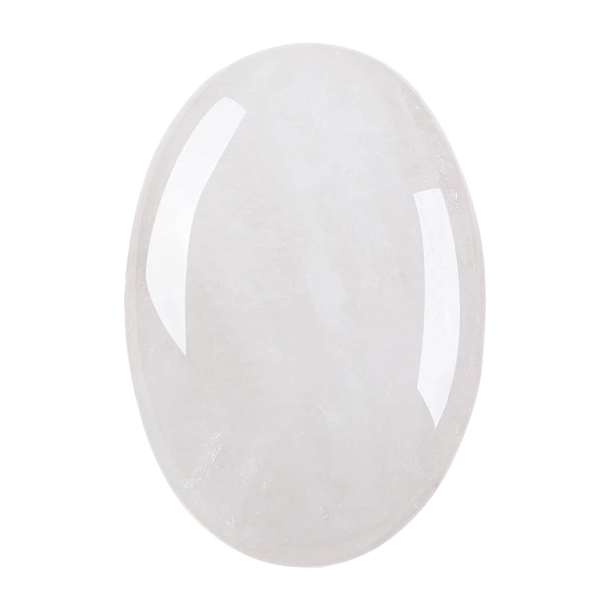 MaziZhang palm cristal blanc 60 mm, belle transparence pour méditation et calme intérieur.