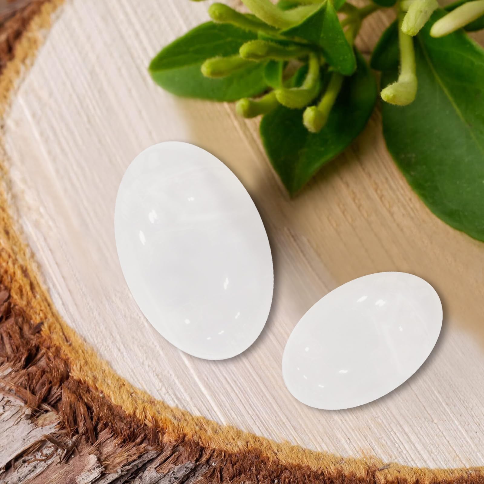 MaziZhang palm cristal blanc, surface miroir, idéale pour relaxation et centrage.