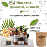 MB Herbals Poudre oxyde zinc étiquette indiquant origine indienne.