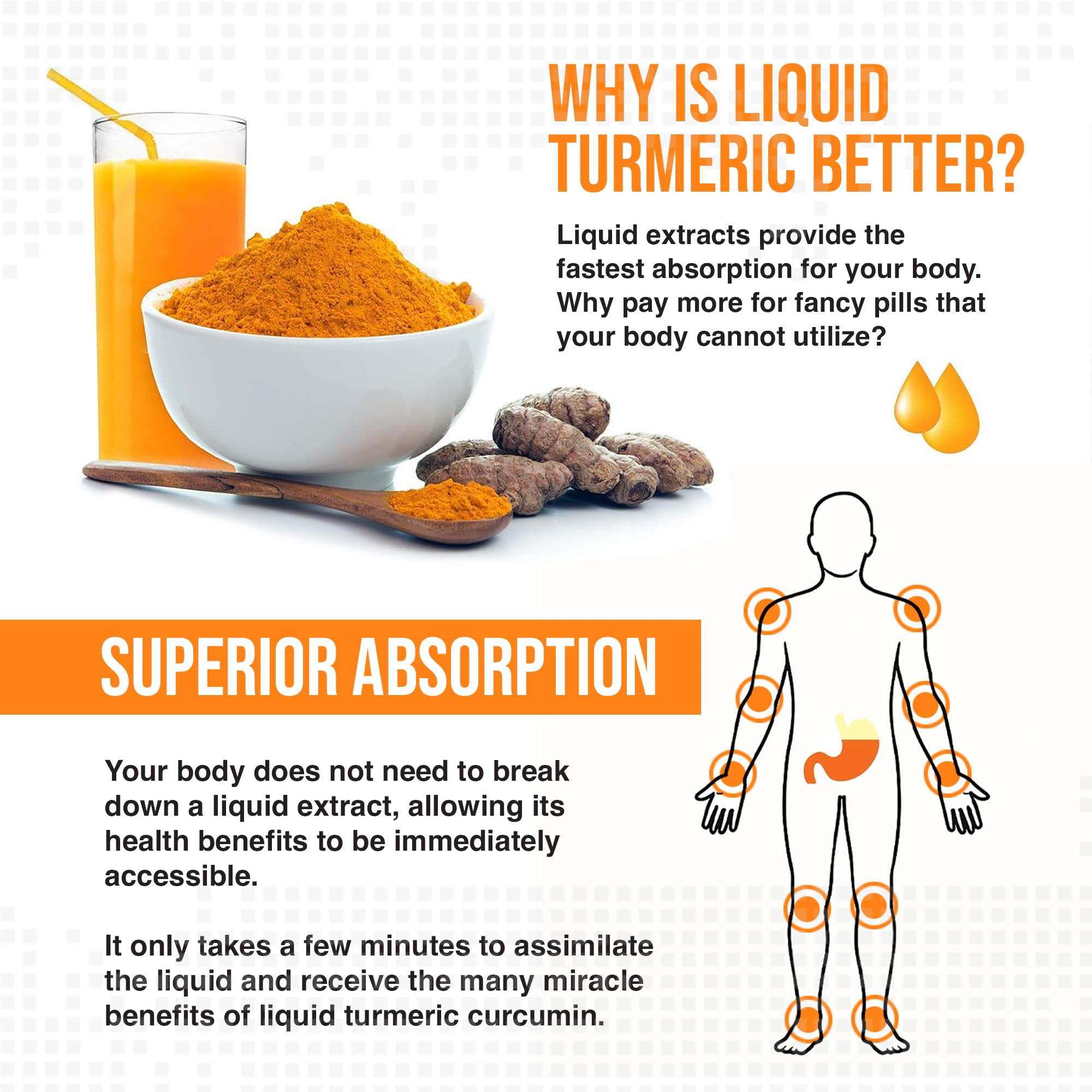 Routine quotidienne facilitée par le format liquide de MBS Turmeric