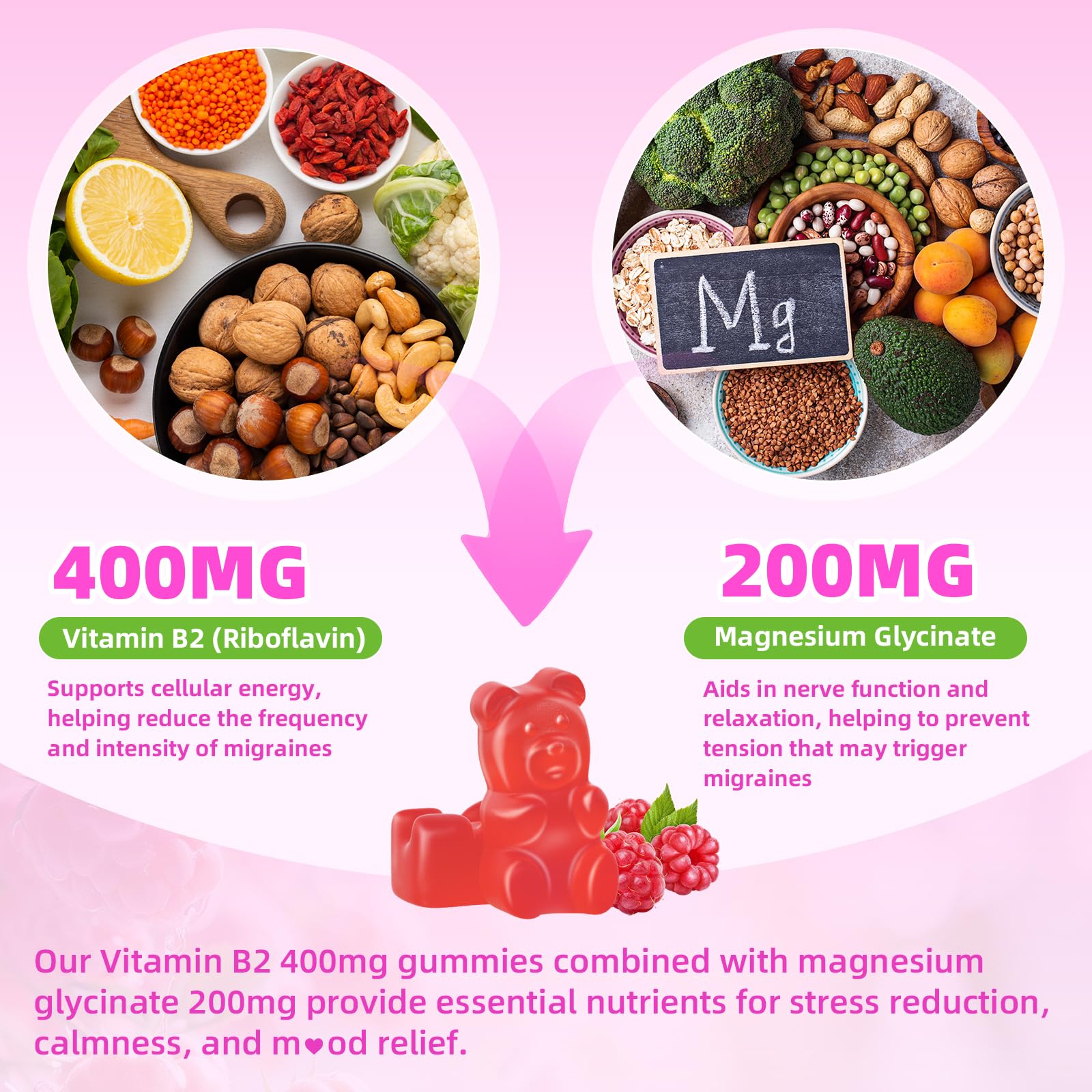 Ingrédients B2 400 mg Mchokuu, formulation végétalienne sans OGM.