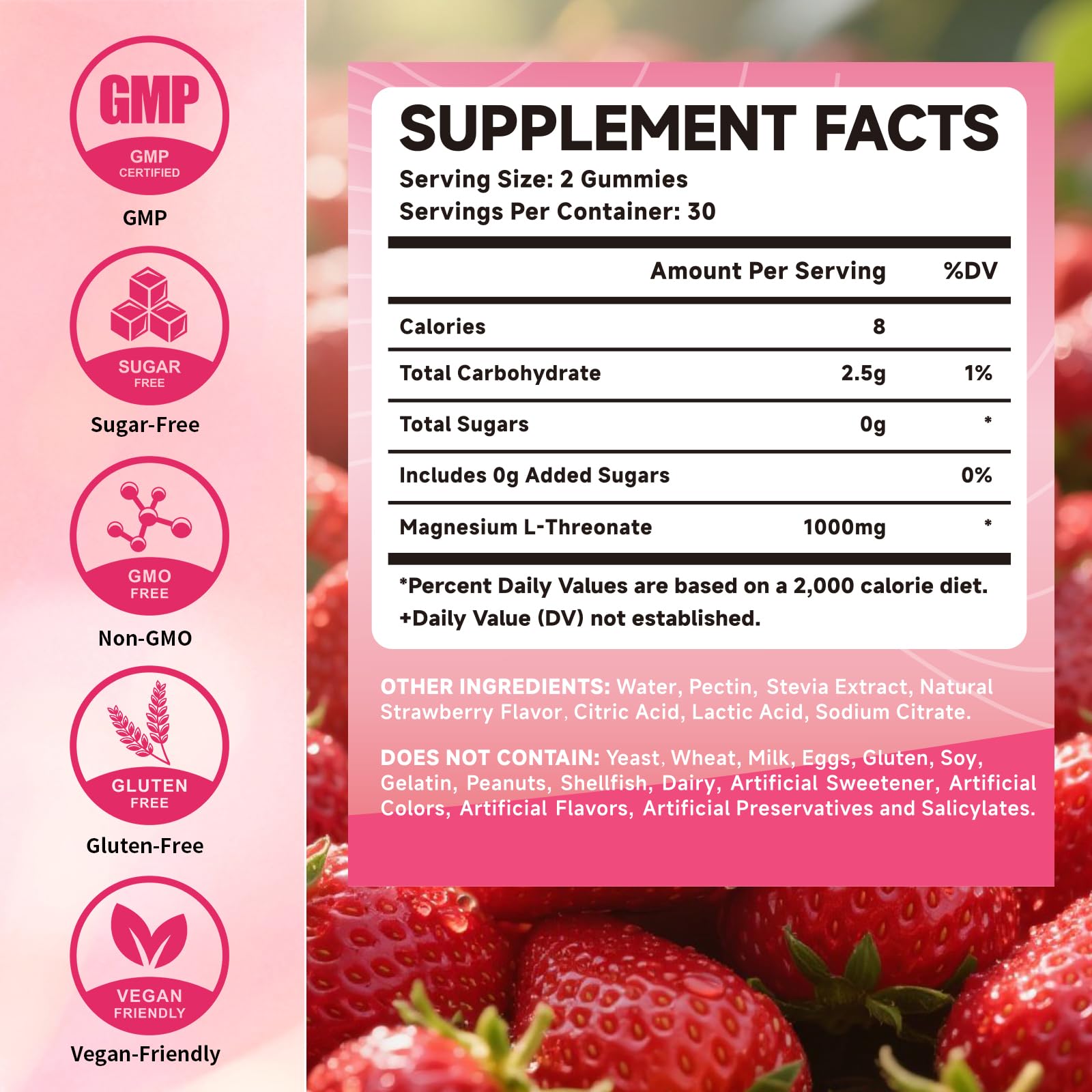 Gommes sans sucre saveur fraise Mchokuu pour enfants et adultes.