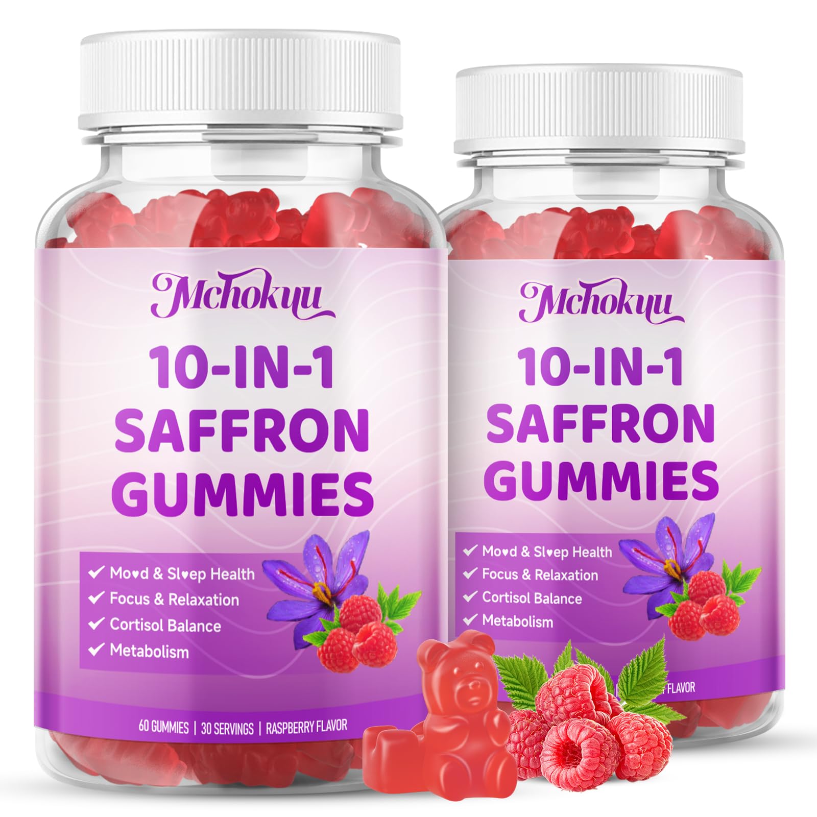 Gummies Mchokuu Safran Vision, soutien concentration et clarté mentale au quotidien.