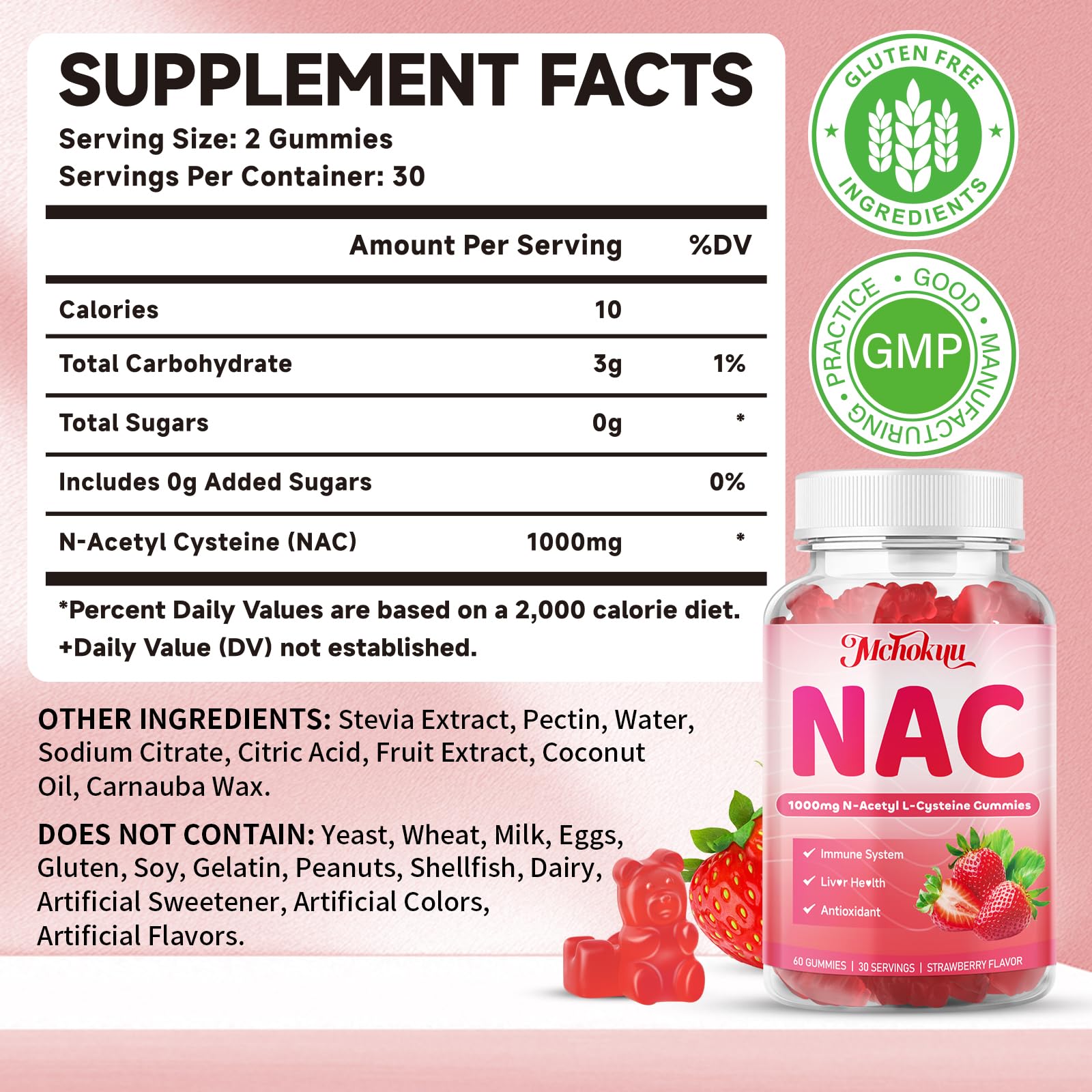 Gommes NAC Mchokuu goût fraise, dégustation agréable.