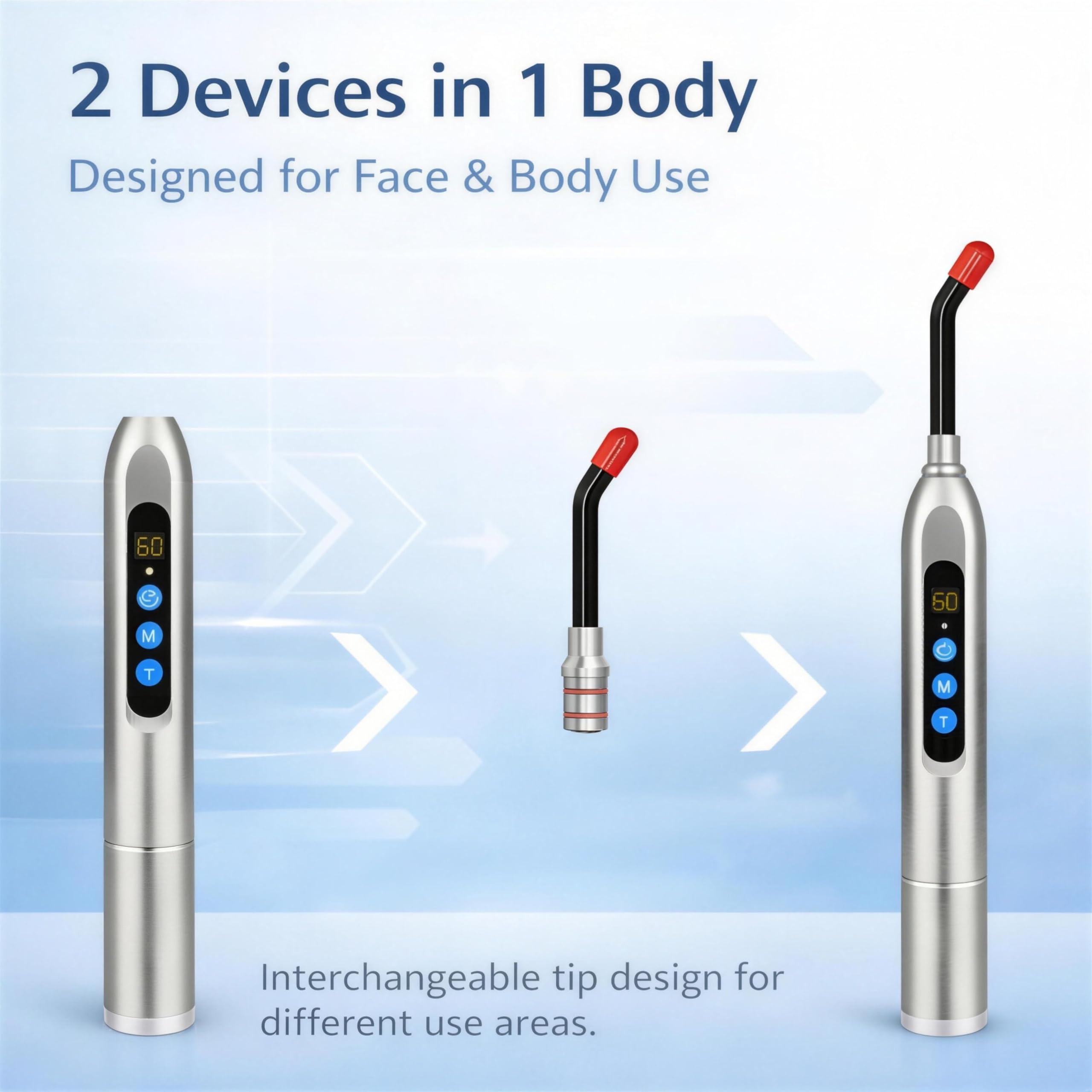 MCJ design 2-en-1 visage et corps, pratique et polyvalent.
