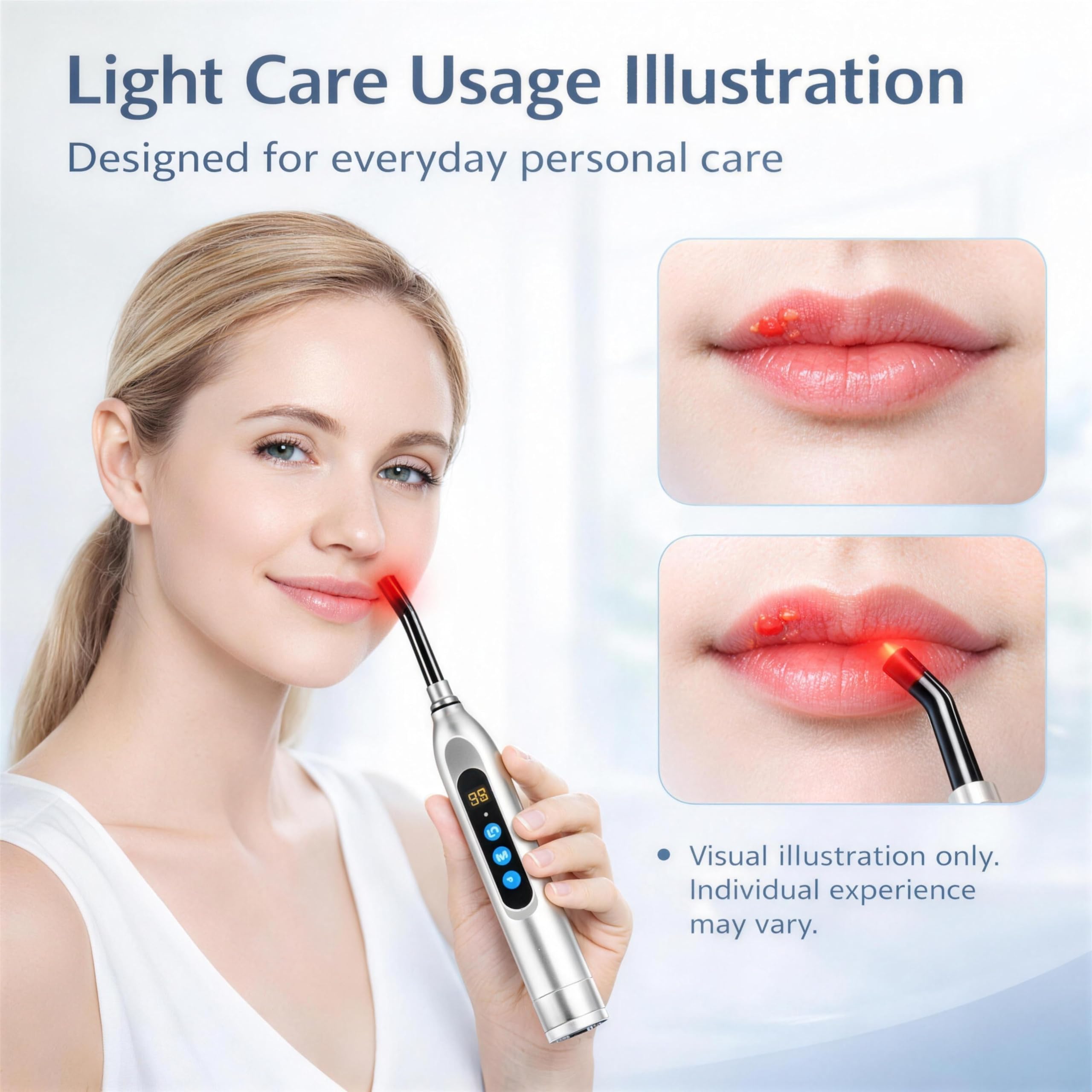 MCJ thérapie lumière 660nm/850nm pour apaiser irritations buccales.