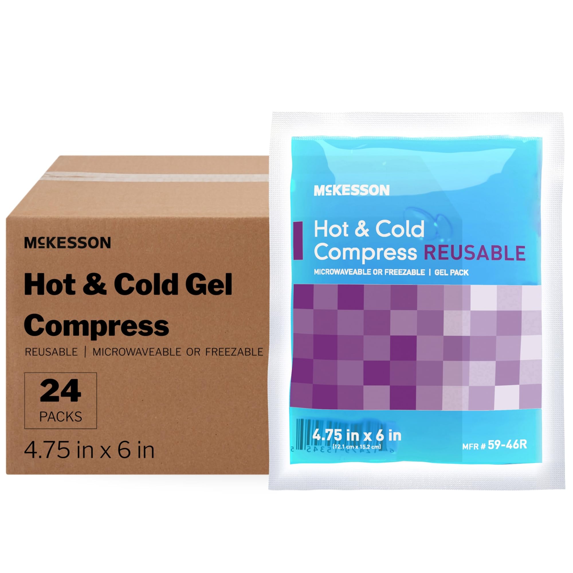 McKesson compress froid-chaud réutilisable, emballage inclus, prêt à ranger et transporter.