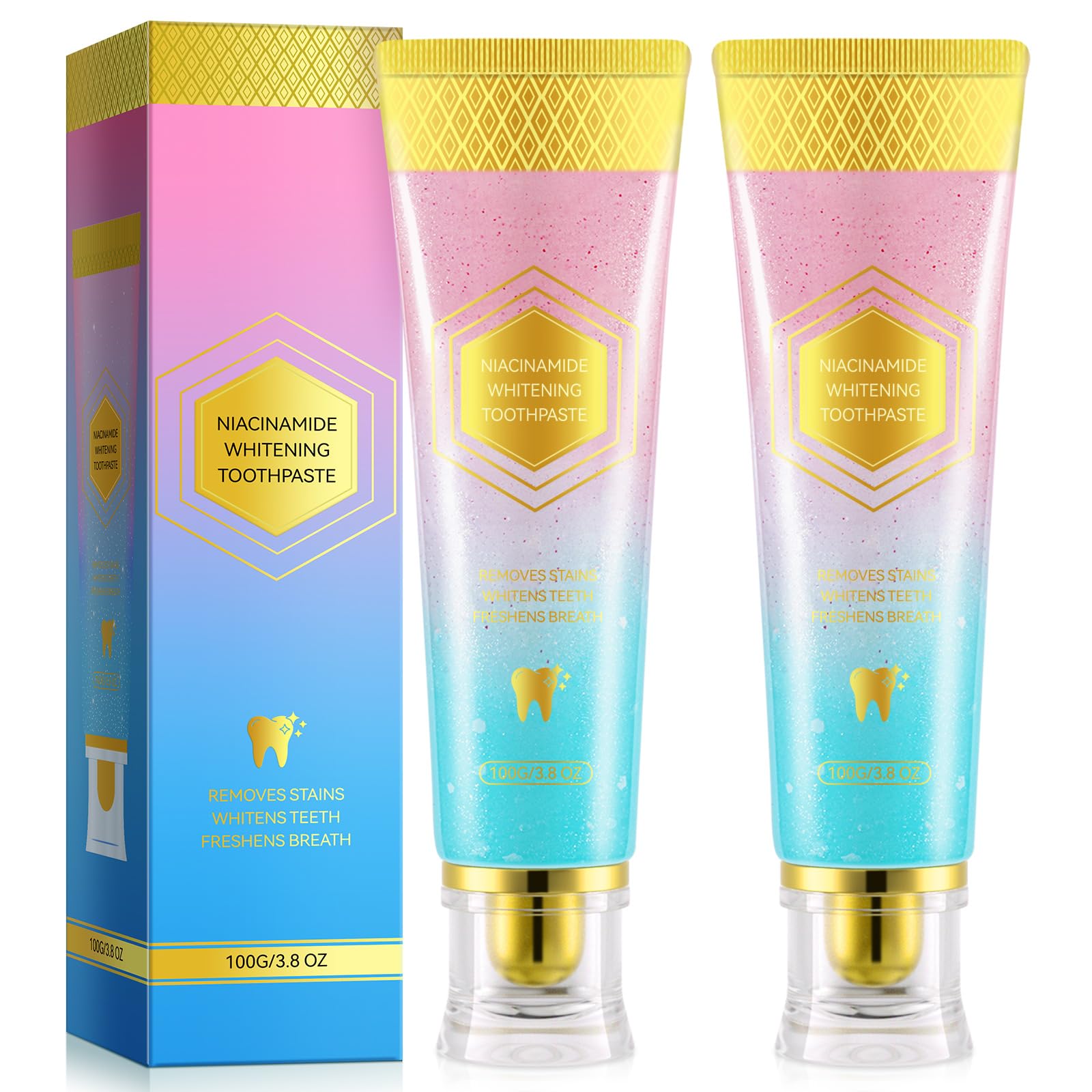 Mcukv dentifrice Niacinamide blanchissant 2-pack pour un éclat en douceur.