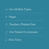 MDacne: étiquette sans OGM et sans cruauté animale.