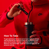 Verre d eau prêt à consommer avec Mdrive Accelerate avant l entraînement.