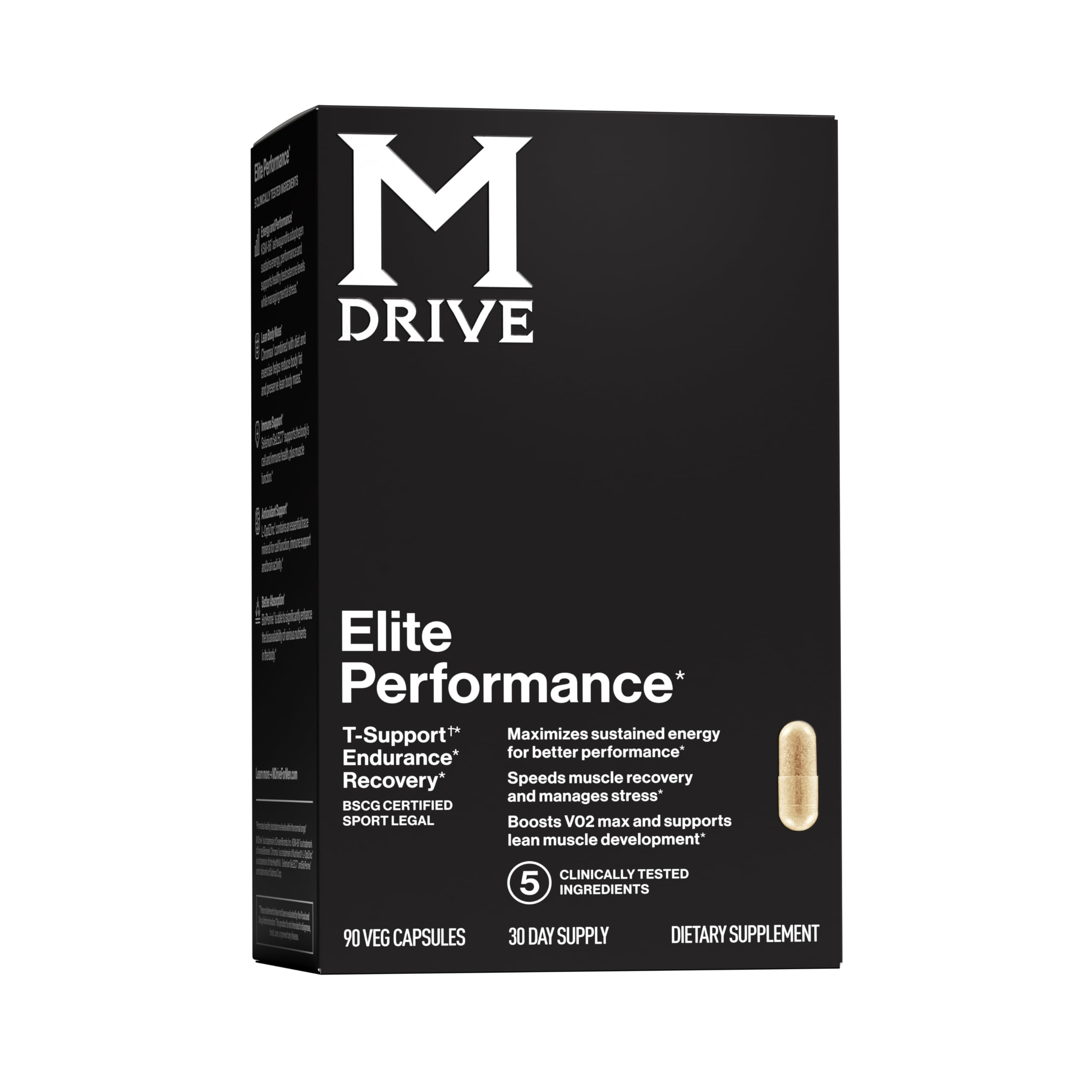 Mdrive Elite – Bouteille vue avant, énergie et performance potentielles.