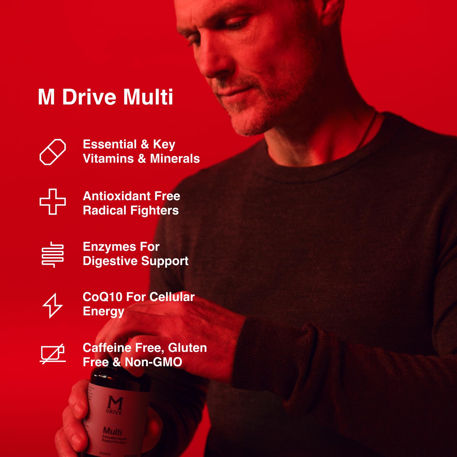 Mdrive Multivitamine Homme: manganèse et D3/K2 pour l'équilibre quotidien.