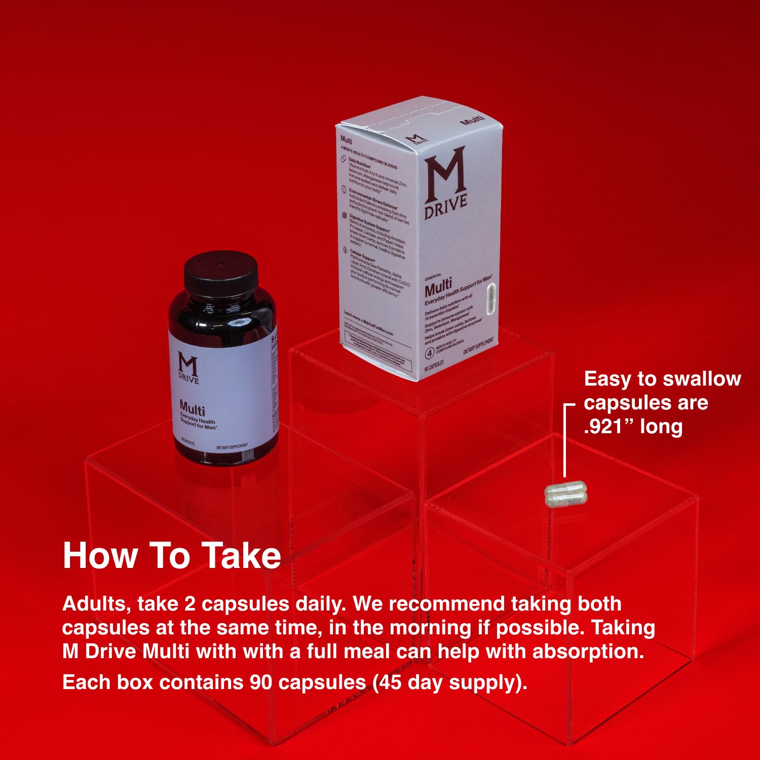 Mdrive Multivitamine Homme: spiruline et baies, antioxydants naturels.