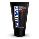 M.D. Science Lab Swiss Navy Crème Massage, bouteille élégante, sensation lisse et longue durée.