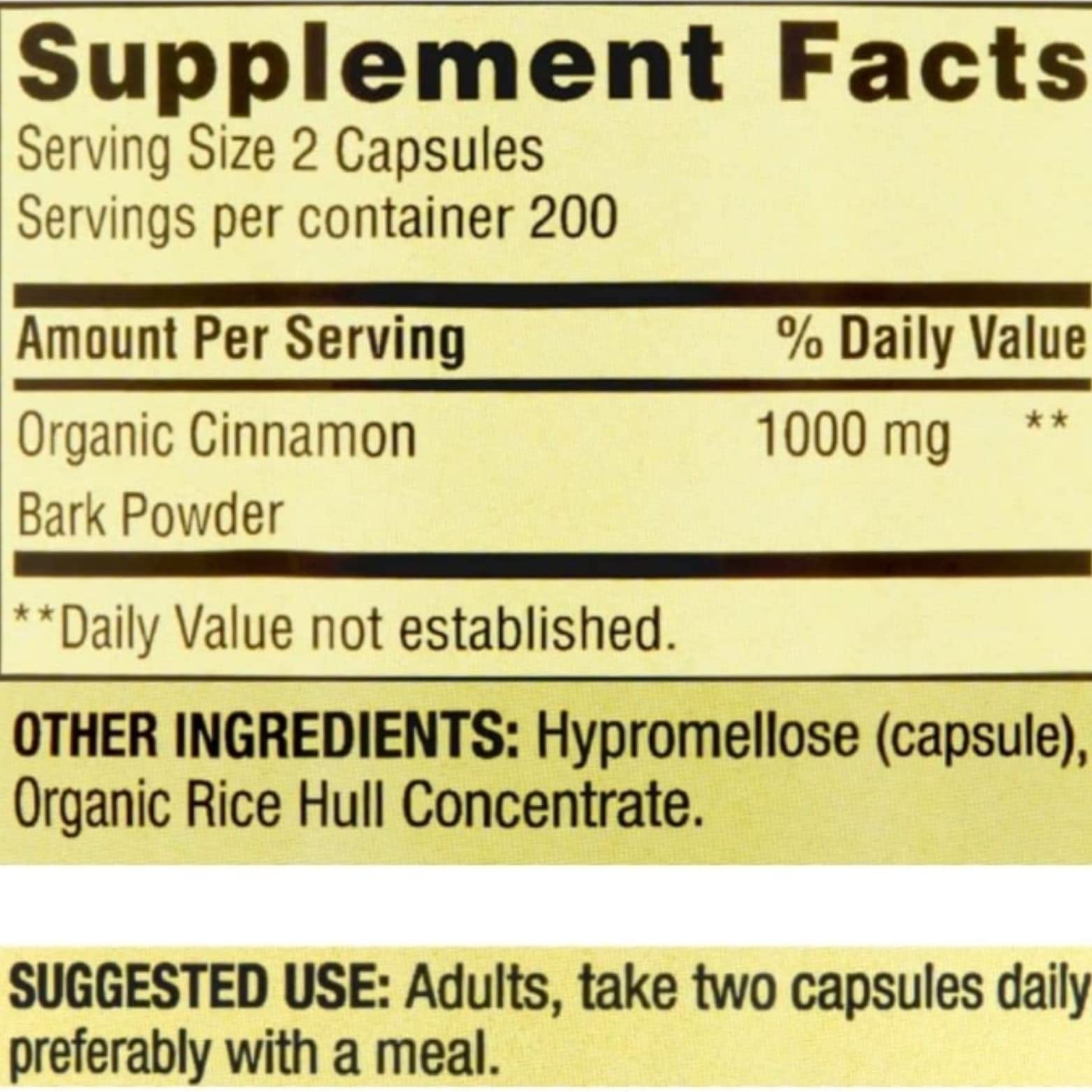 Organisateur de pilules pratique pour cannelle Spring Valley 1000 mg