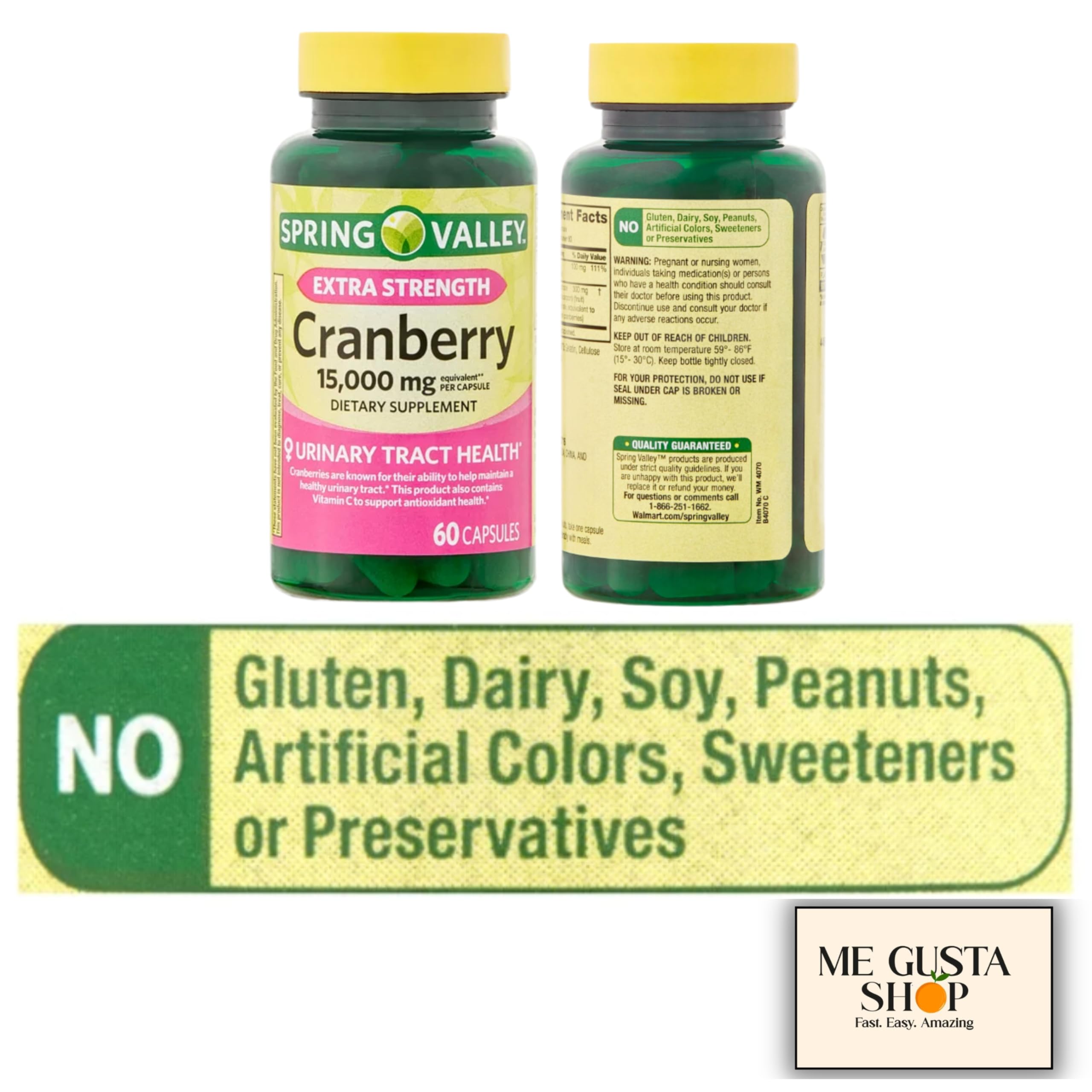 ME GUSTA SHOP Spring Valley Canneberge 15000 mg – formulation concentrée pour votre routine bien-être.