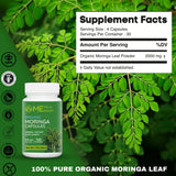Étiquette bio ME LIFE & HEALTH moringa sur la bouteille