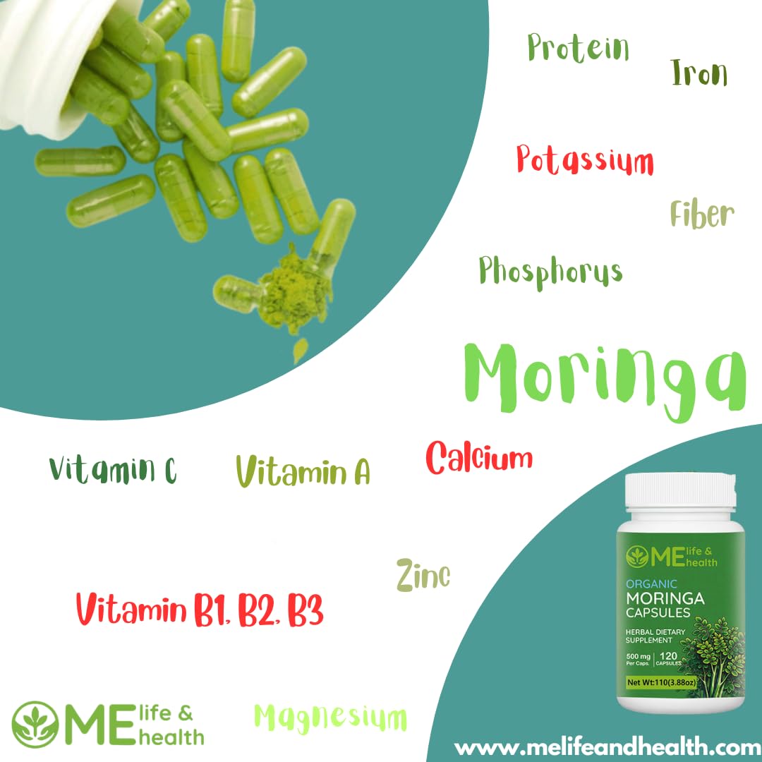 Gelules moringa ME LIFE & HEALTH près d'un petit-déjeuner sain