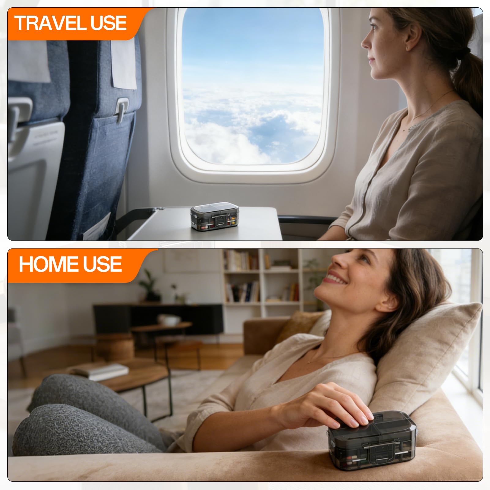 MEACOLIA Design noir portable pour voyage et déplacement.
