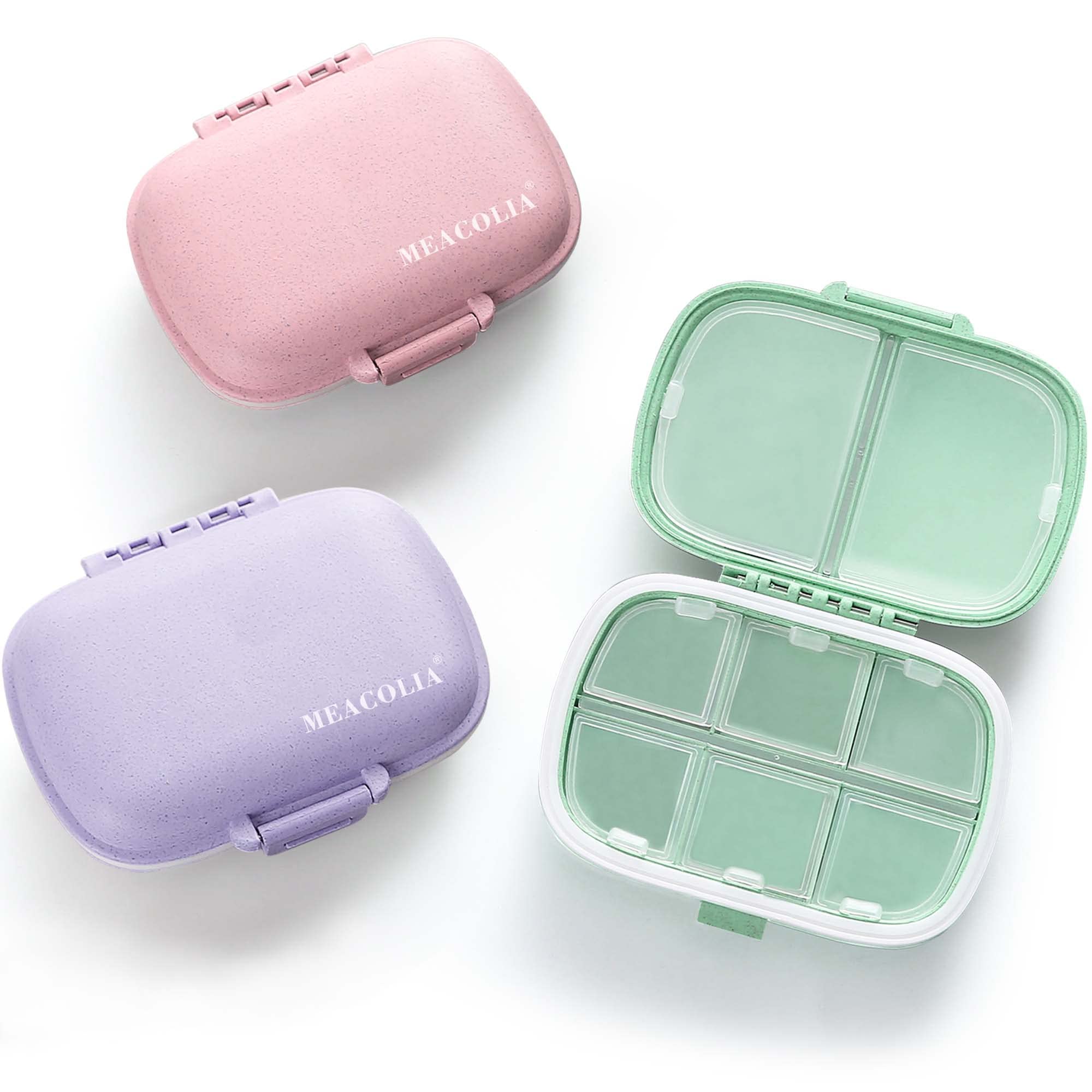 MEACOLIA violet, organisateur de pilules pratique pour voyager.