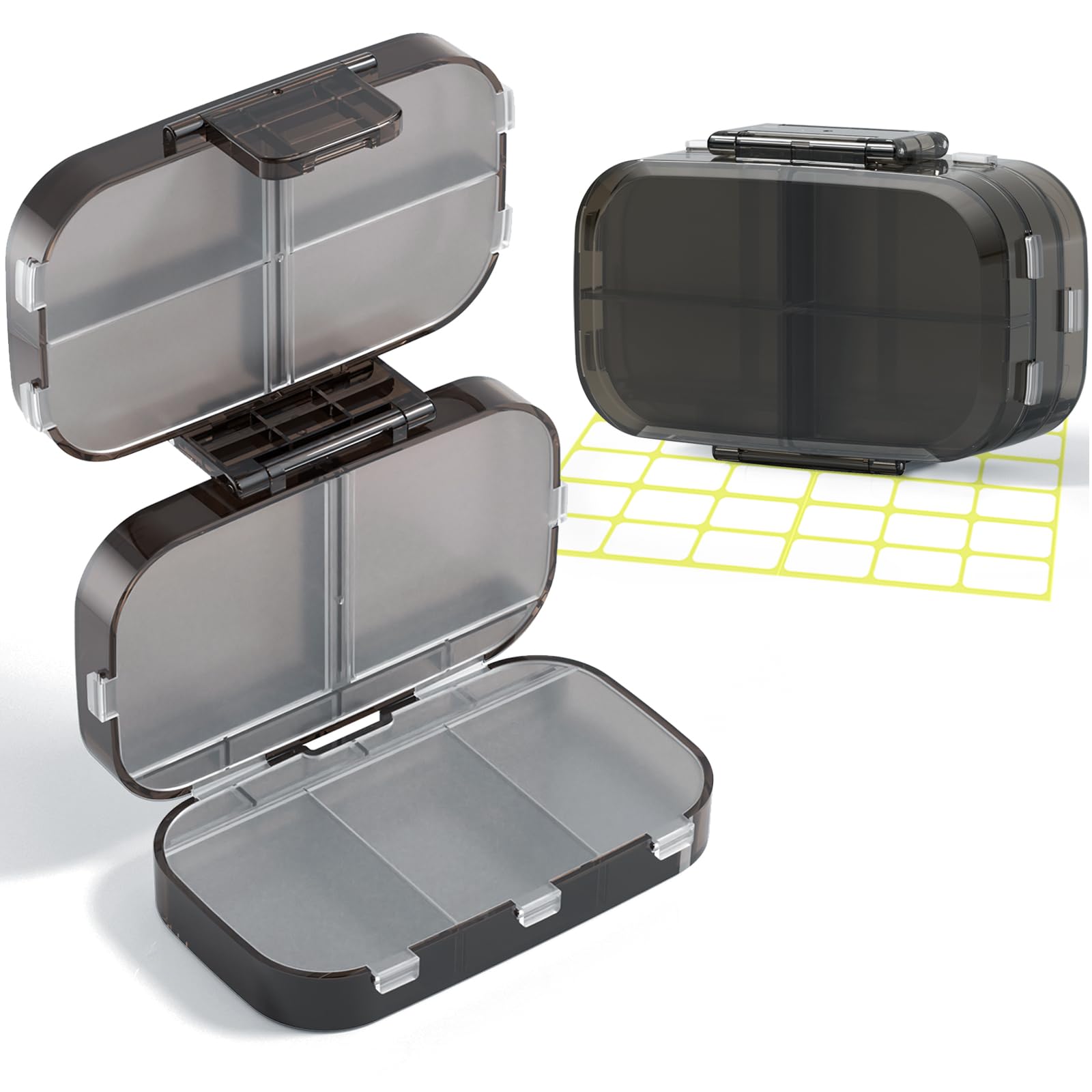 MEACOLIA Organisateur de pilules pliable à 3 couches pour voyage pratique.