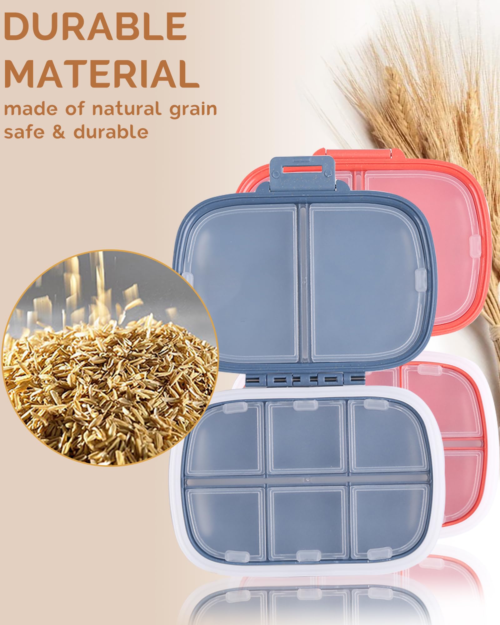 Meacolia boîte pilules portable et légère, facile à glisser dans sac ou poche.