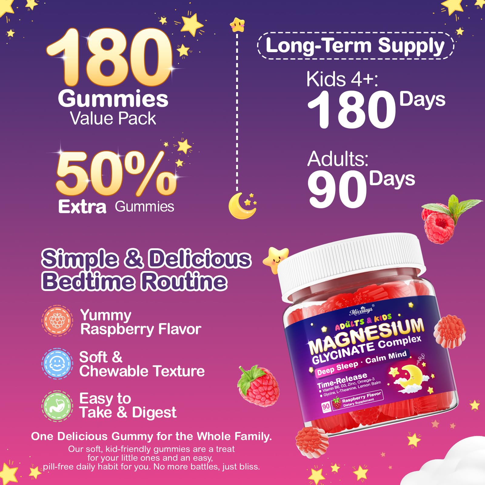 Ingrédients D3 et Zinc avec Omega-3 pour le soutien nutritionnel.