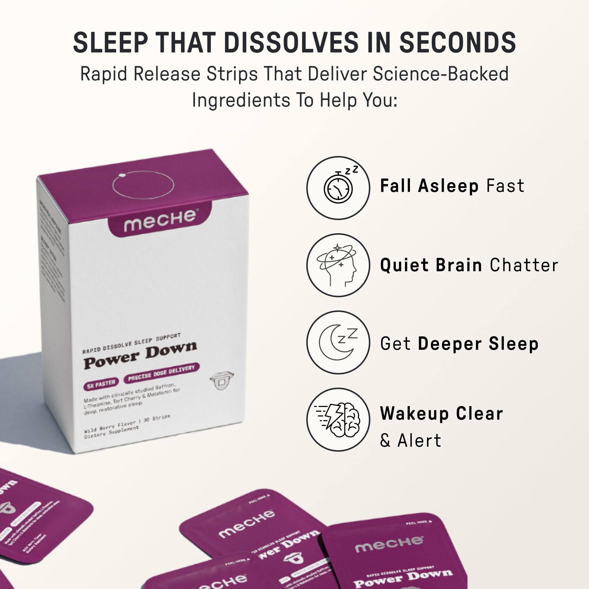 Meche bande-dissolvante ouverture du sachet facilitate l'usage nocturne.