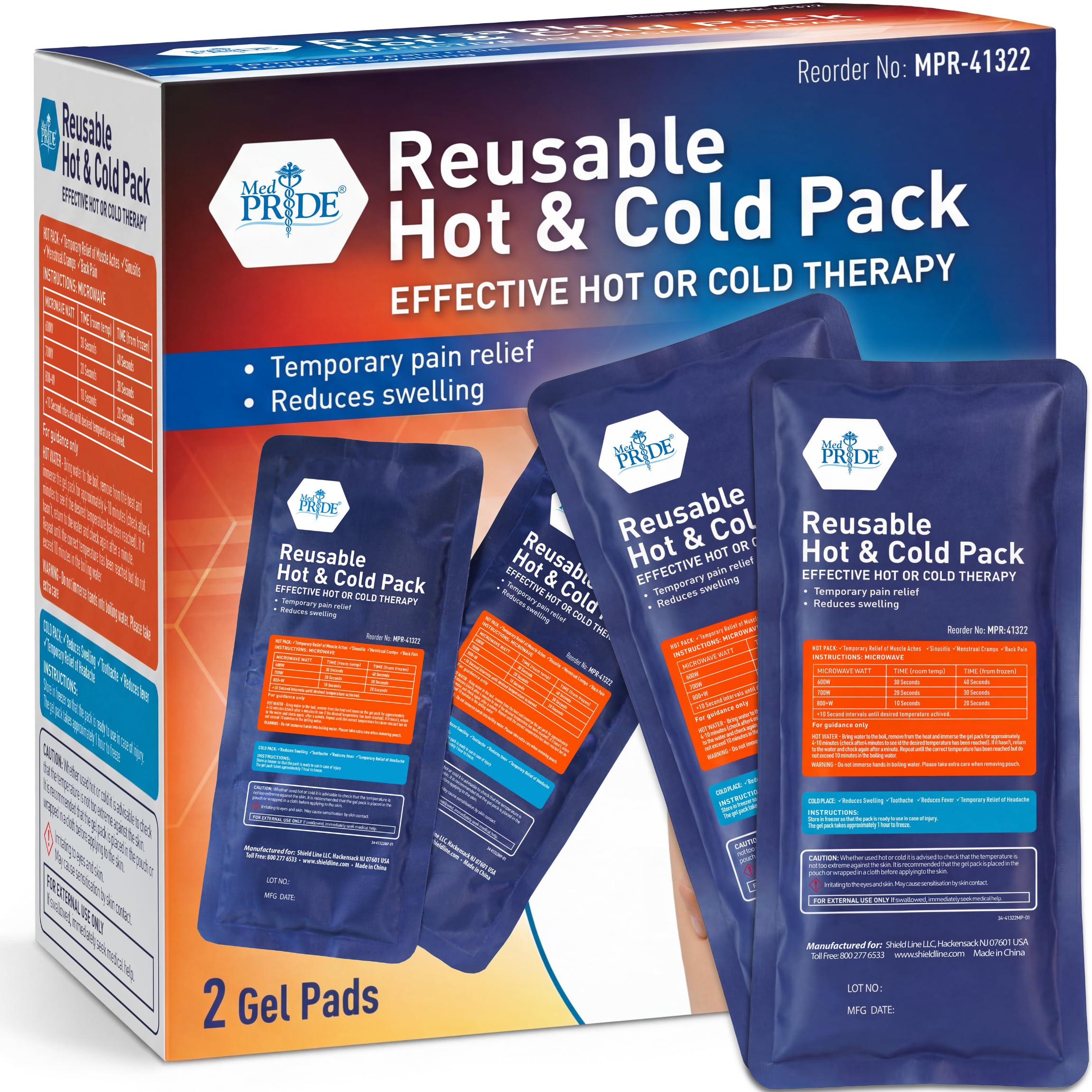 MED PRIDE compresse gel chaud et froid pour genou – soulagement ciblé.