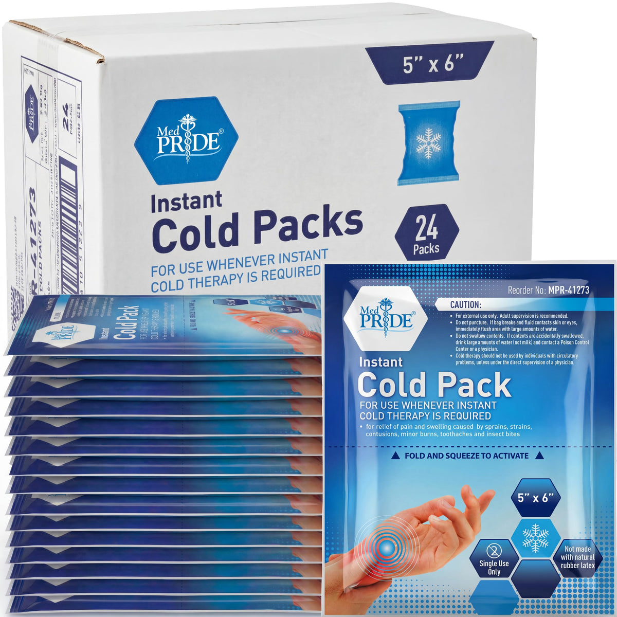 MED PRIDE Poche glace instantanée activée pour soulagement rapide.