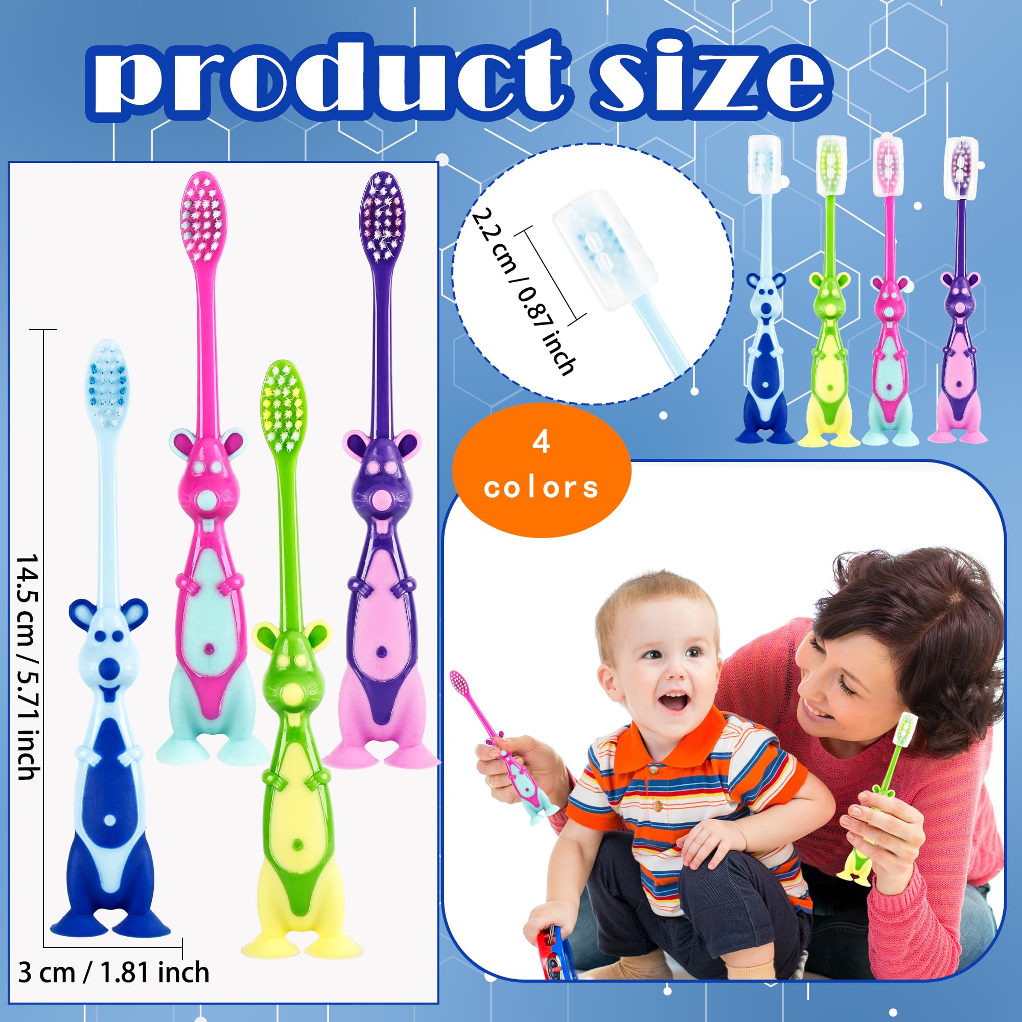 Brosse Medanera Kangourou enfants emballée individuellement pour voyage et école.