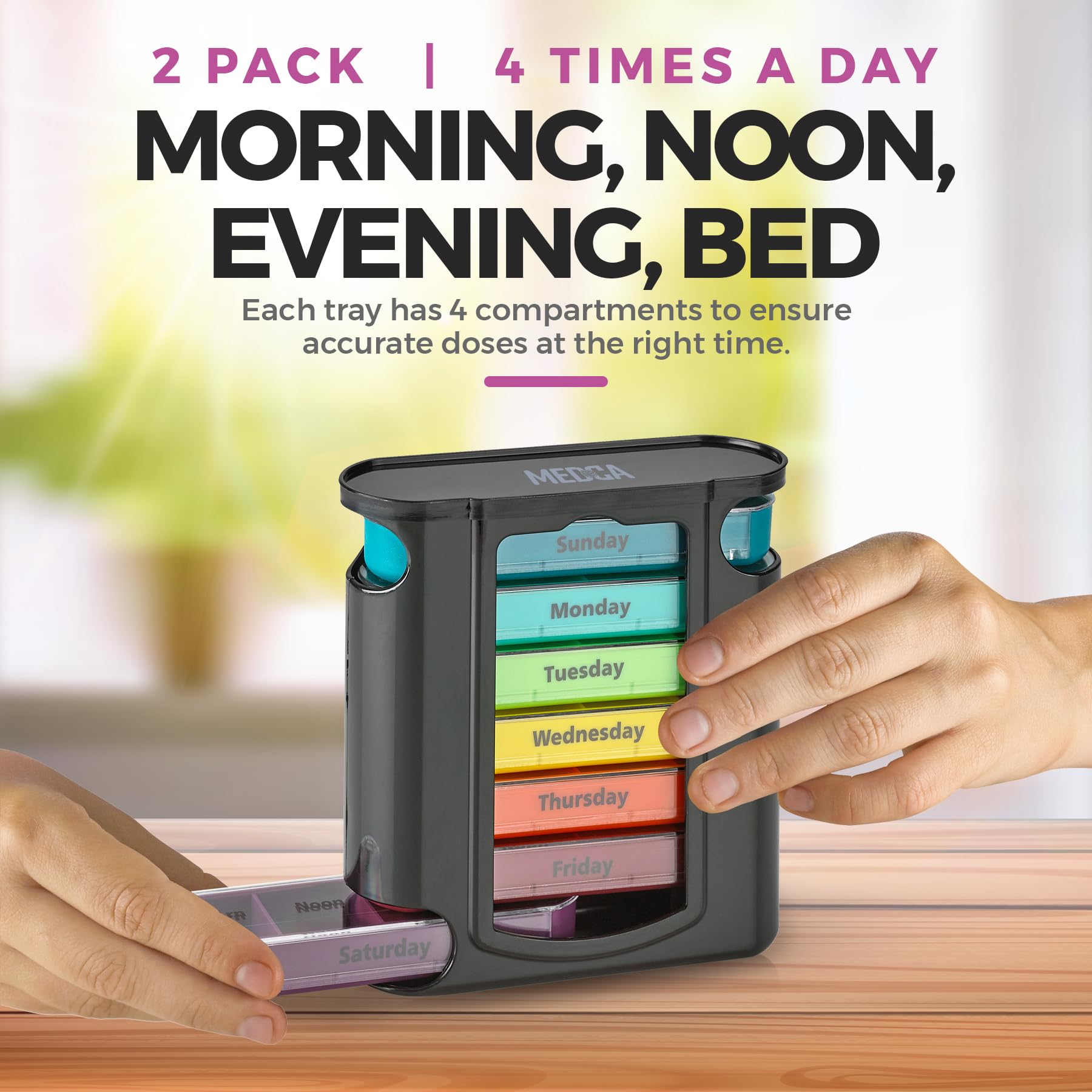 MEDca Colonnes quotidiennes matin midi soir nuit – couleurs distinctes pour éviter les erreurs.