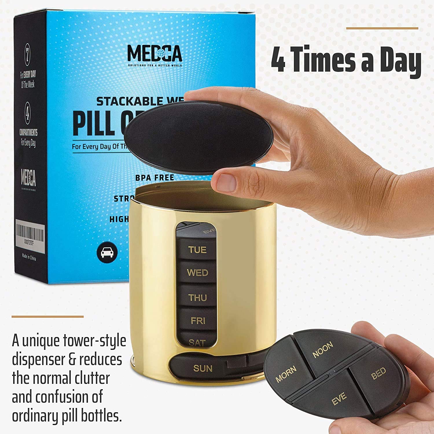 MEDca Design-or-luxueux, organisateur élégant pour votre espace quotidien.