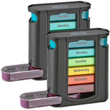 MEDca Organisateur de pilules semaine empilable – pack 2, pratique et lisible.
