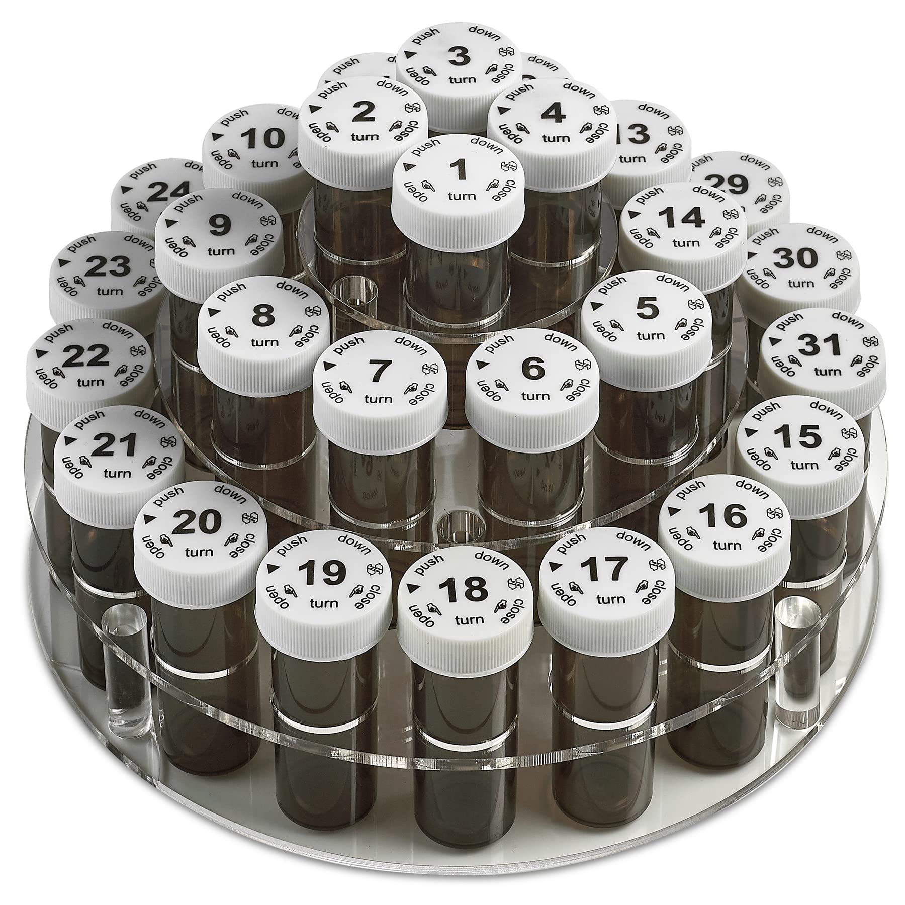 MEDCA portoir pilules 31 bouteilles, organisation quotidienne pratique.