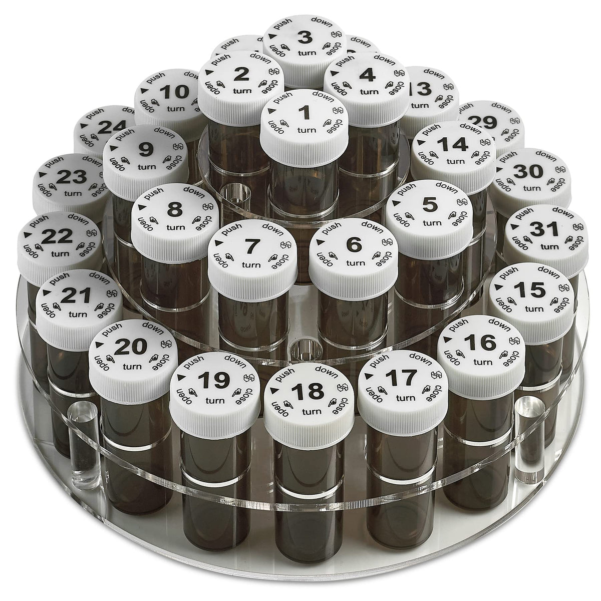 MEDCA portoir pilules 31 bouteilles, organisation quotidienne pratique.