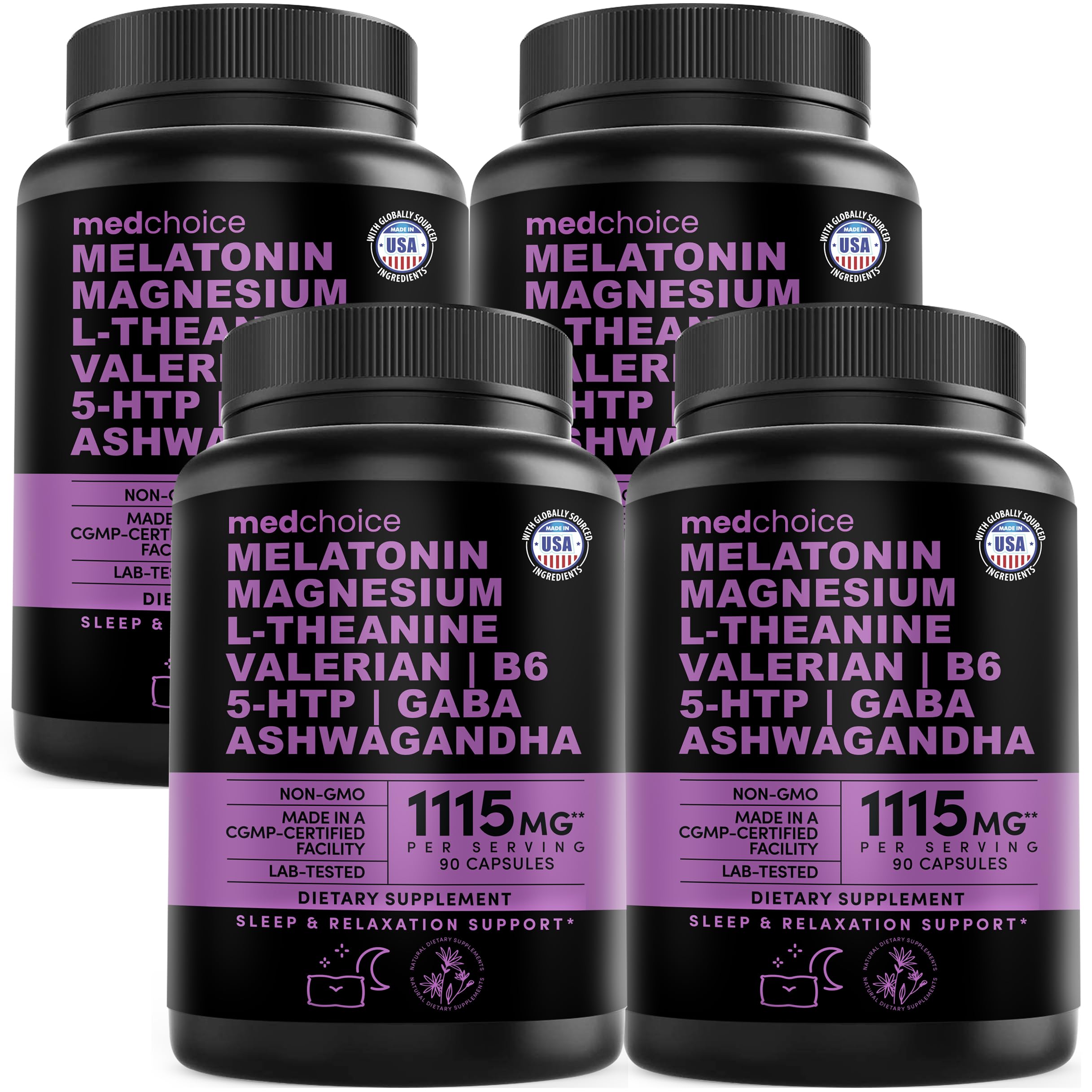 MEDCHOICE 12-en-1 mélatonine — bouteille élégante favorisant un endormissement plus serein