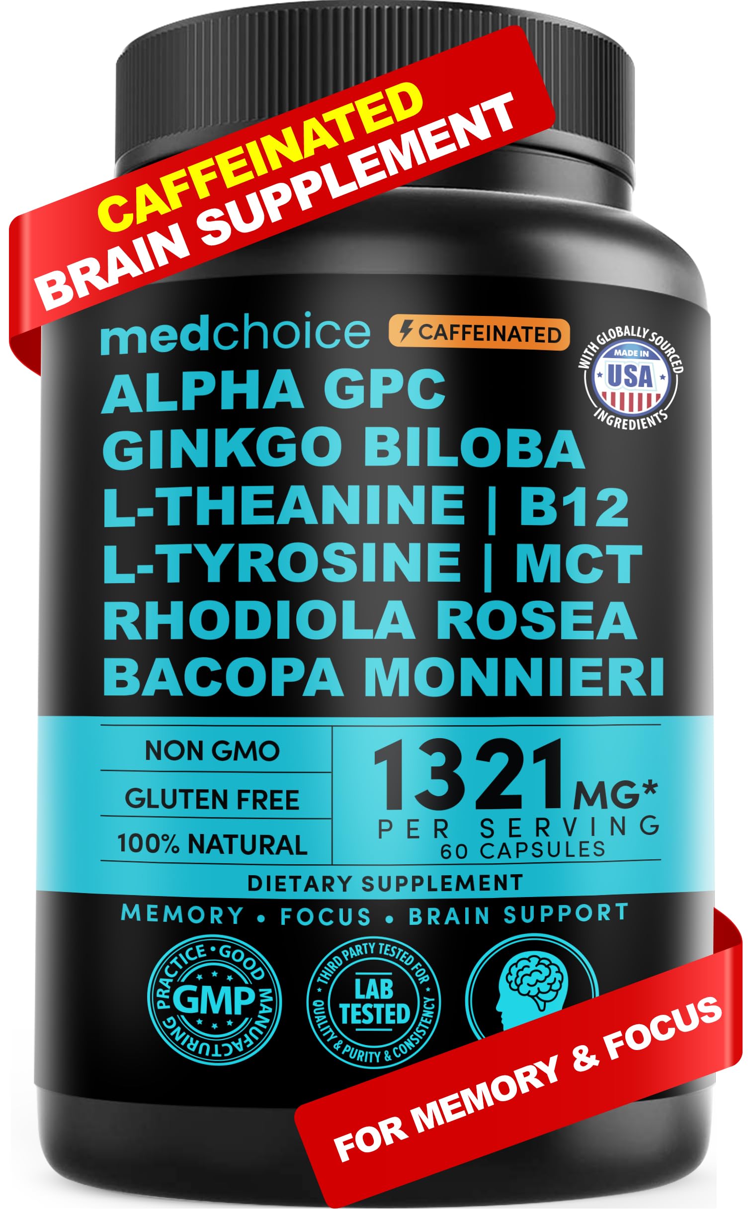 MEDCHOICE 12-en-1 nootropique Bouteille – soutien potentiel concentration au quotidien
