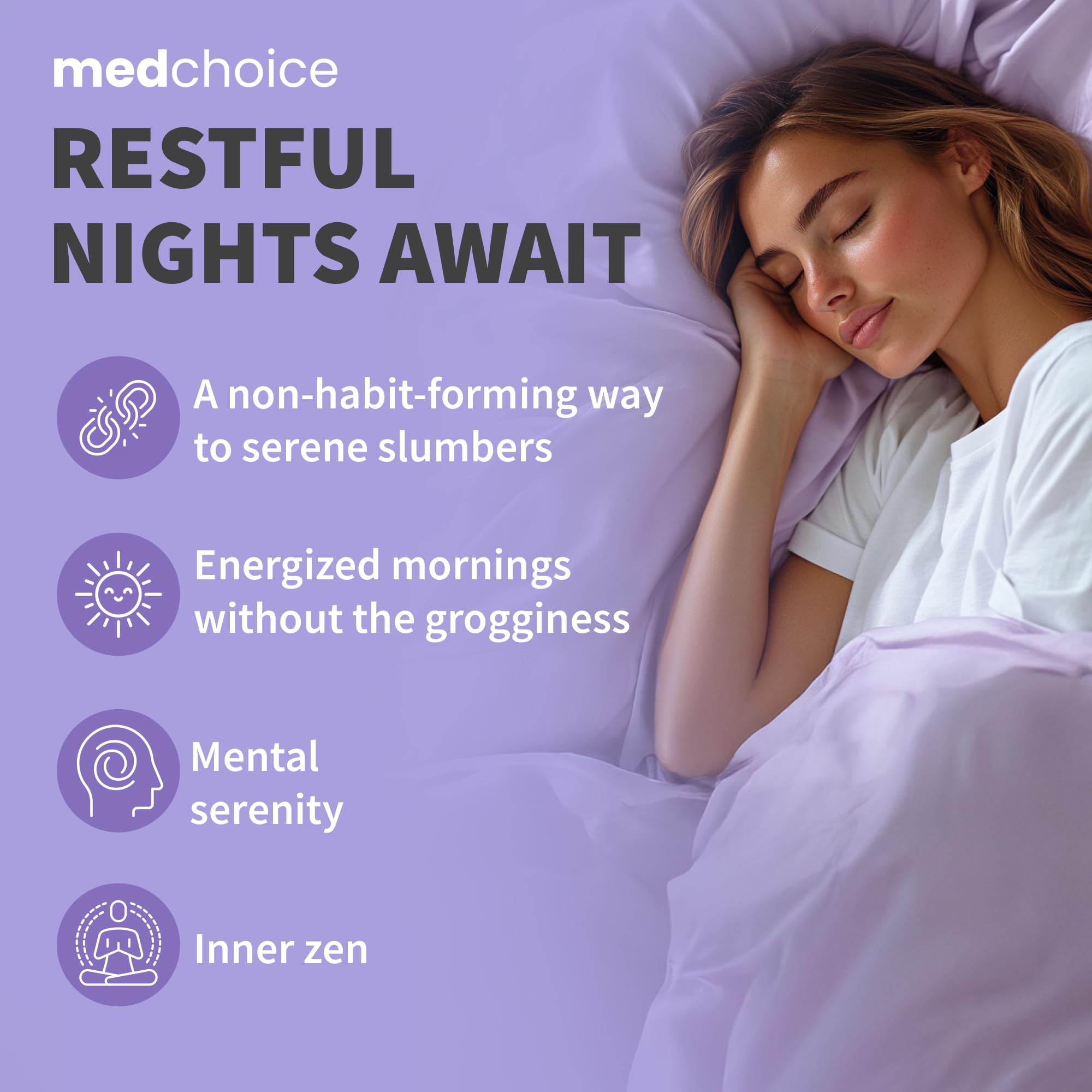 MEDCHOICE Magnésium Glycinate - confort nocturne et routine durable.