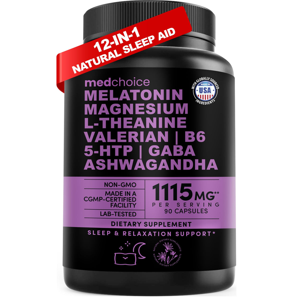 MEDCHOICE mélatonine 12-en-1, boîte pratique pour votre rituel nuit.