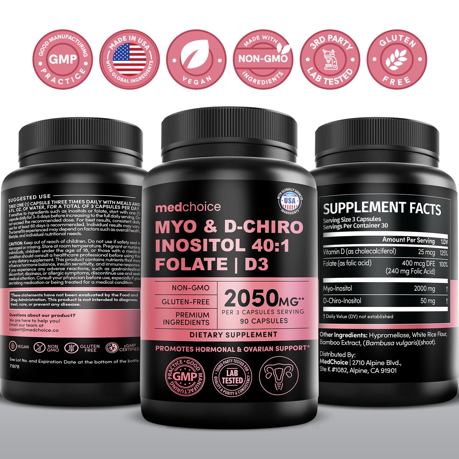 Myo-Inositol 40:1 MEDCHOICE – emballage pratique pour une routine durable.