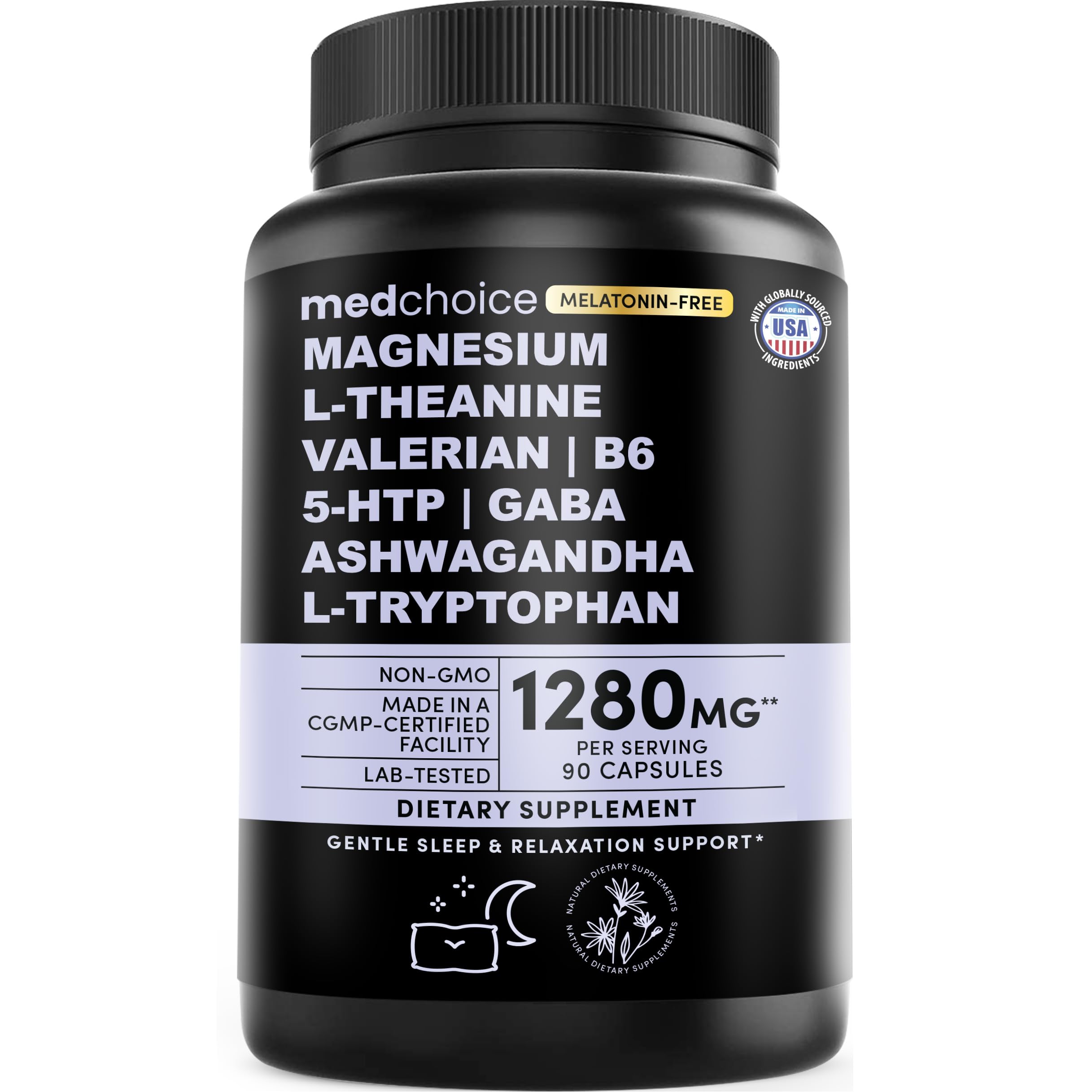 MEDCHOICE Sommeil 12-en-1, capsules près de la boîte, soutien potentiel au repos.
