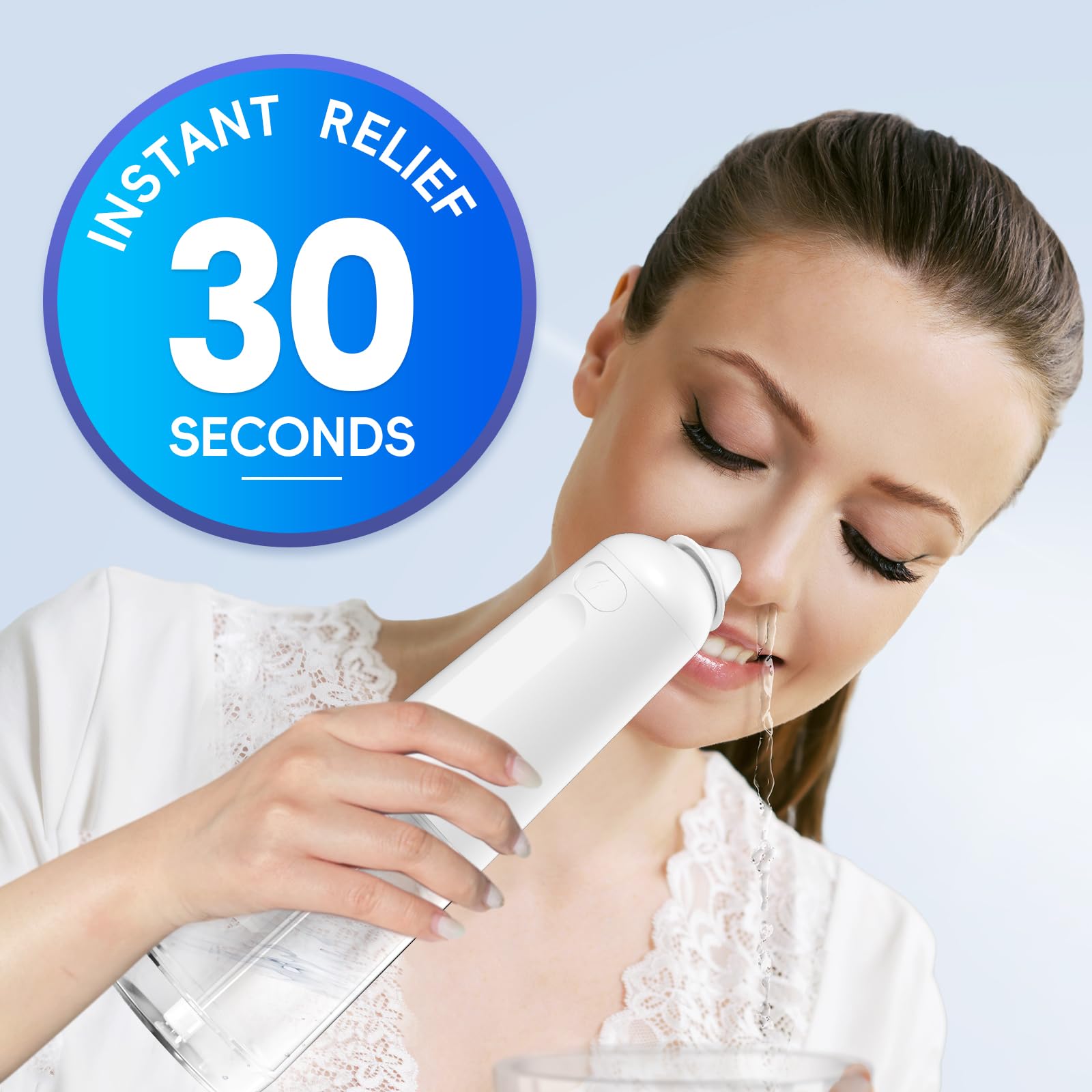 Medcodes irrigation nasale électrique avec embout massage pour un nettoyage en douceur