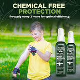 Étiquette Medella Naturals sans DEET, sécurité familiale.